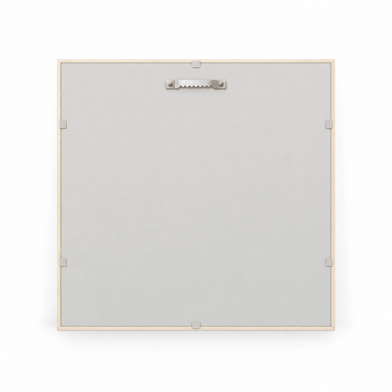 Simplified rear mounting layout showing the hanger position near the top of the backing.
