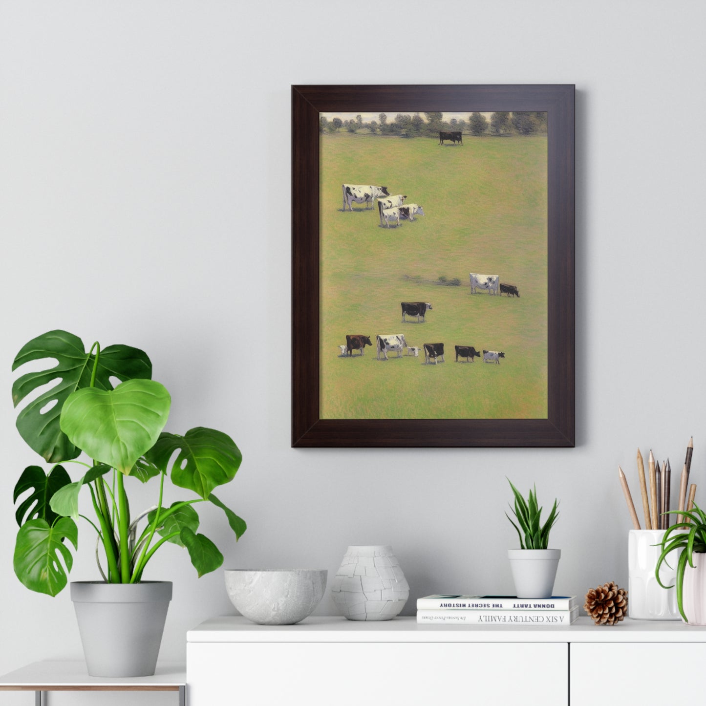 Cows In A Field Scene Claude Monet Style