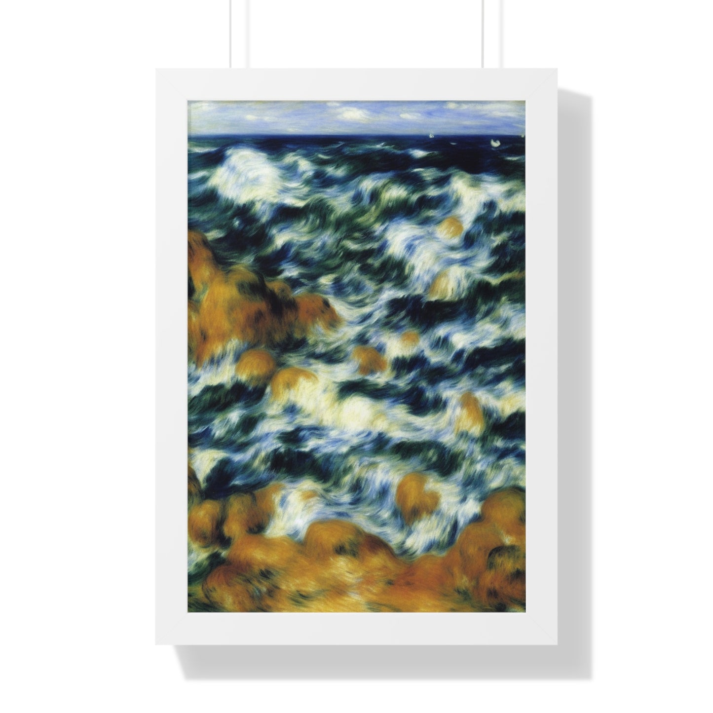 Cobalt Orchard Sea Pounding The Rocky Coast Pierre-Auguste Renoir Style