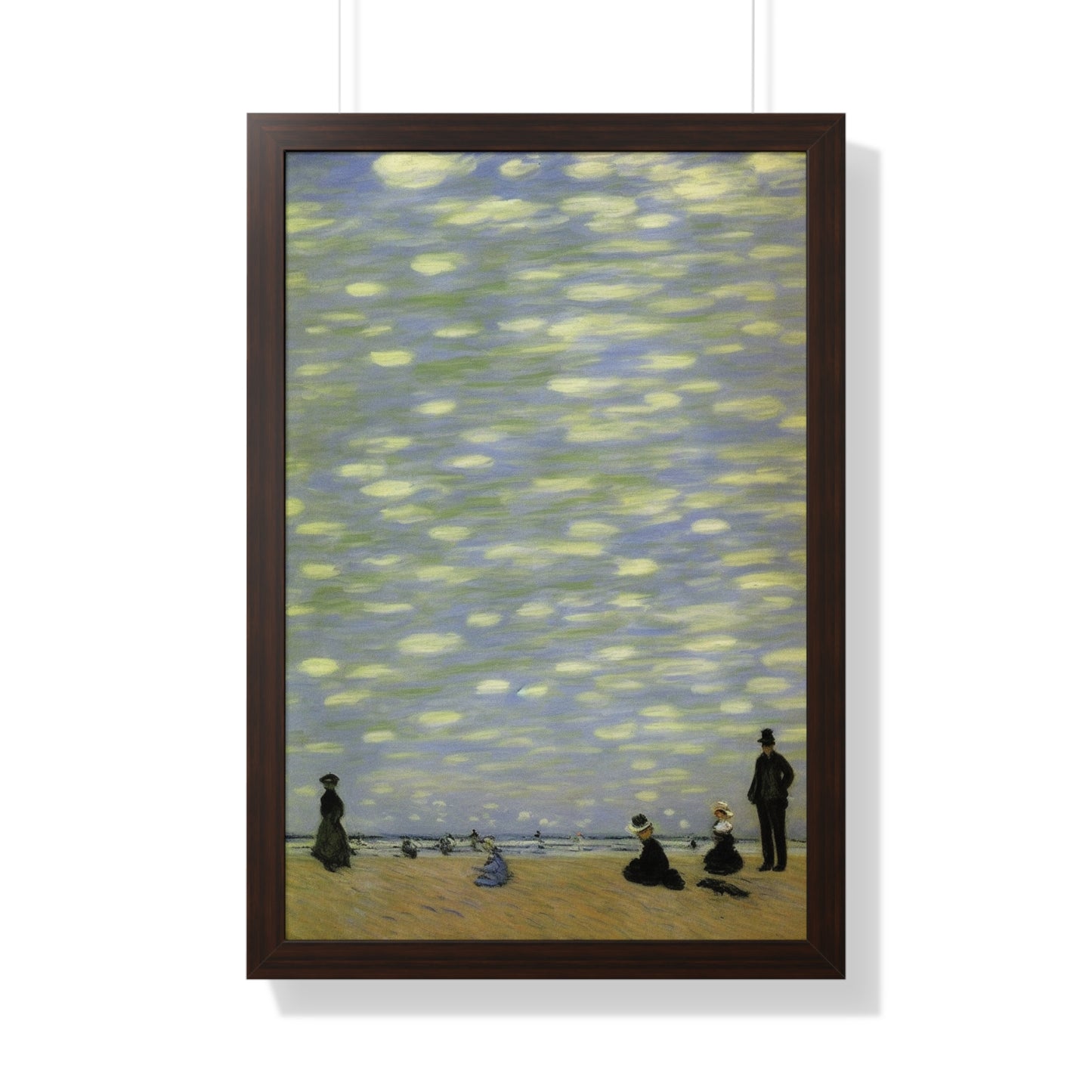 People On A Beach Landscape Claude Monet Style