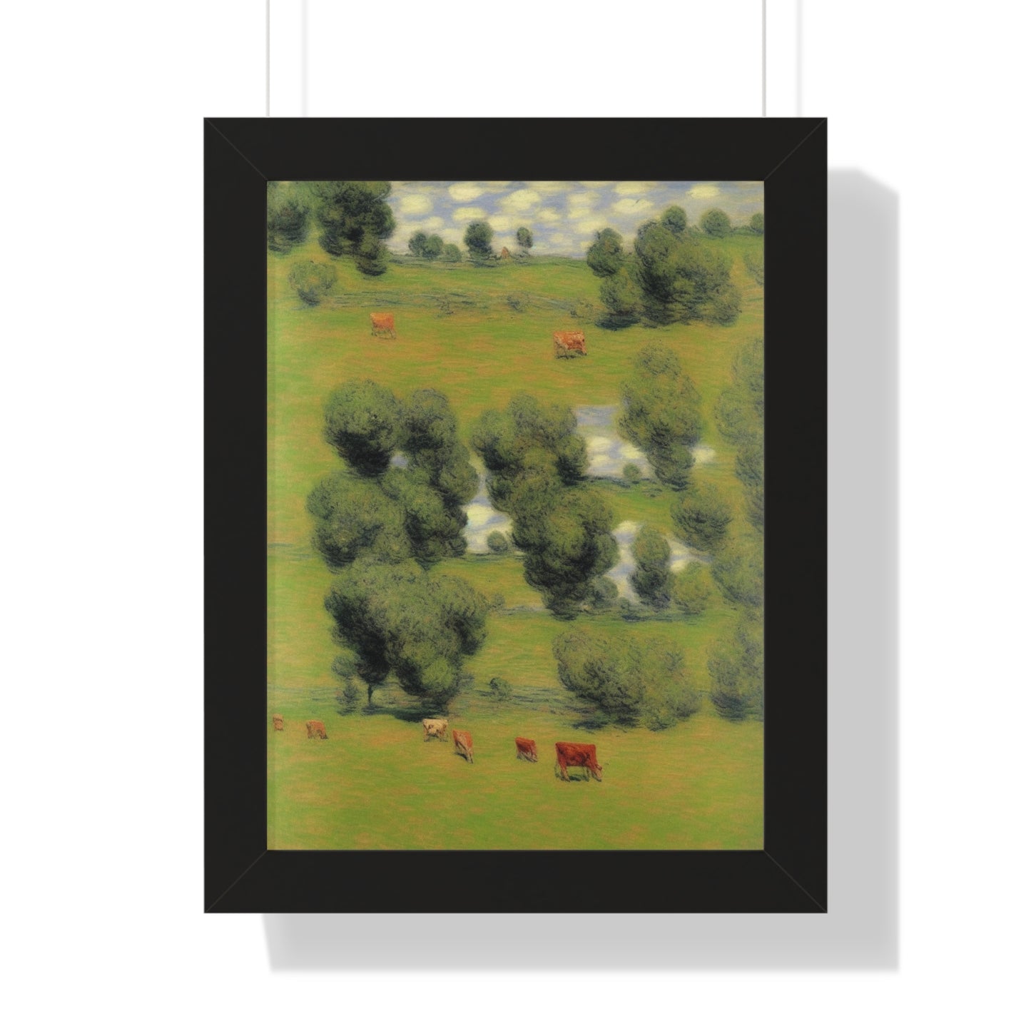 Cows Landscape Claude Monet Style