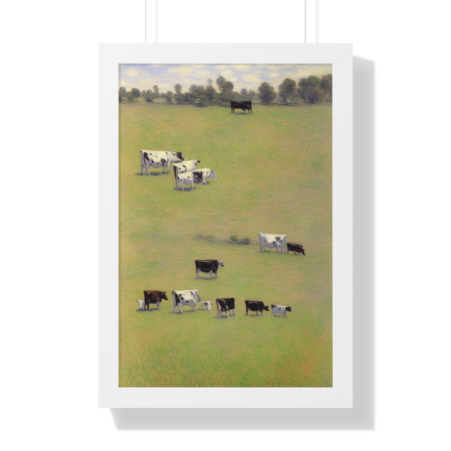 Cows In A Field Scene Claude Monet Style