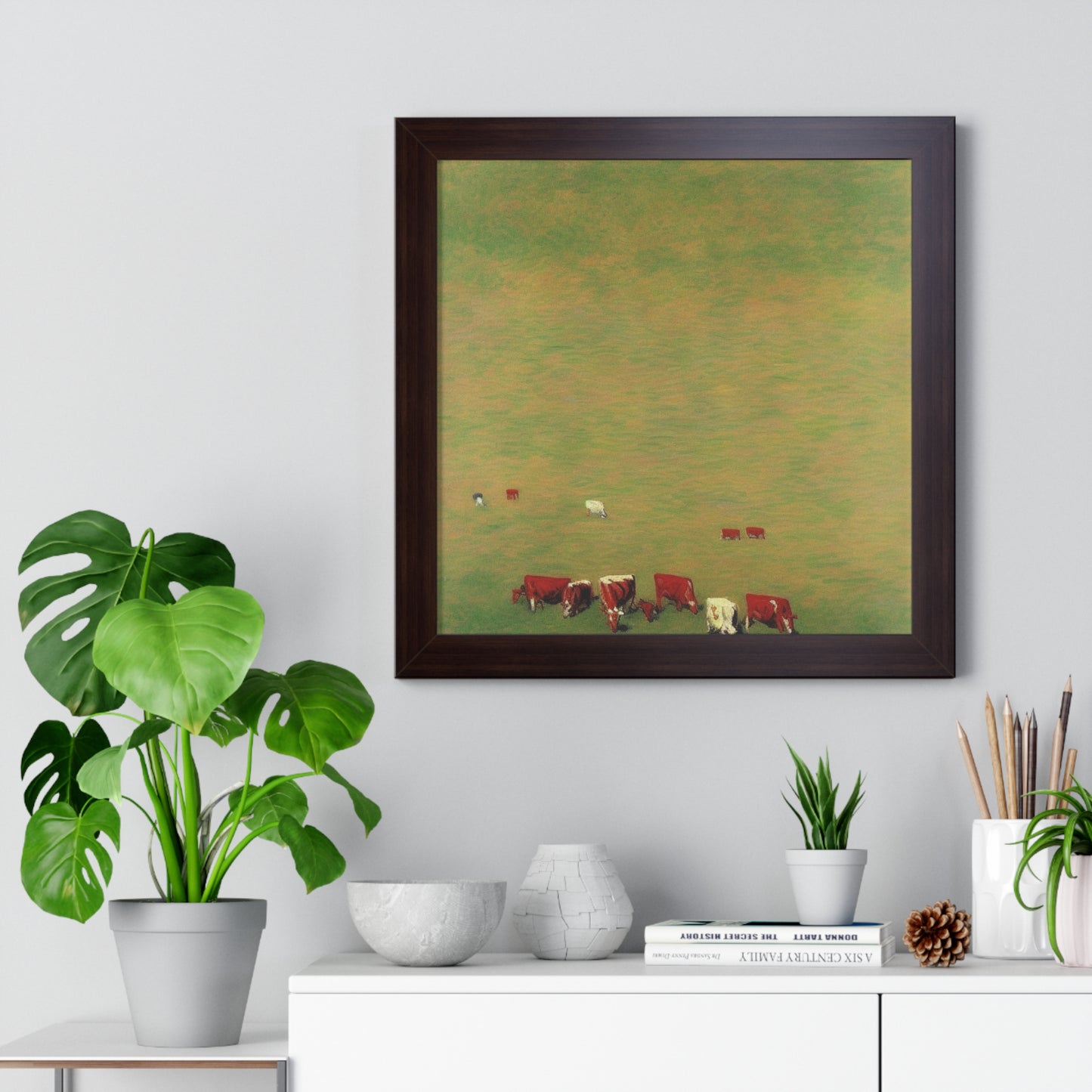 Cows In A Field Landscape Claude Monet Style