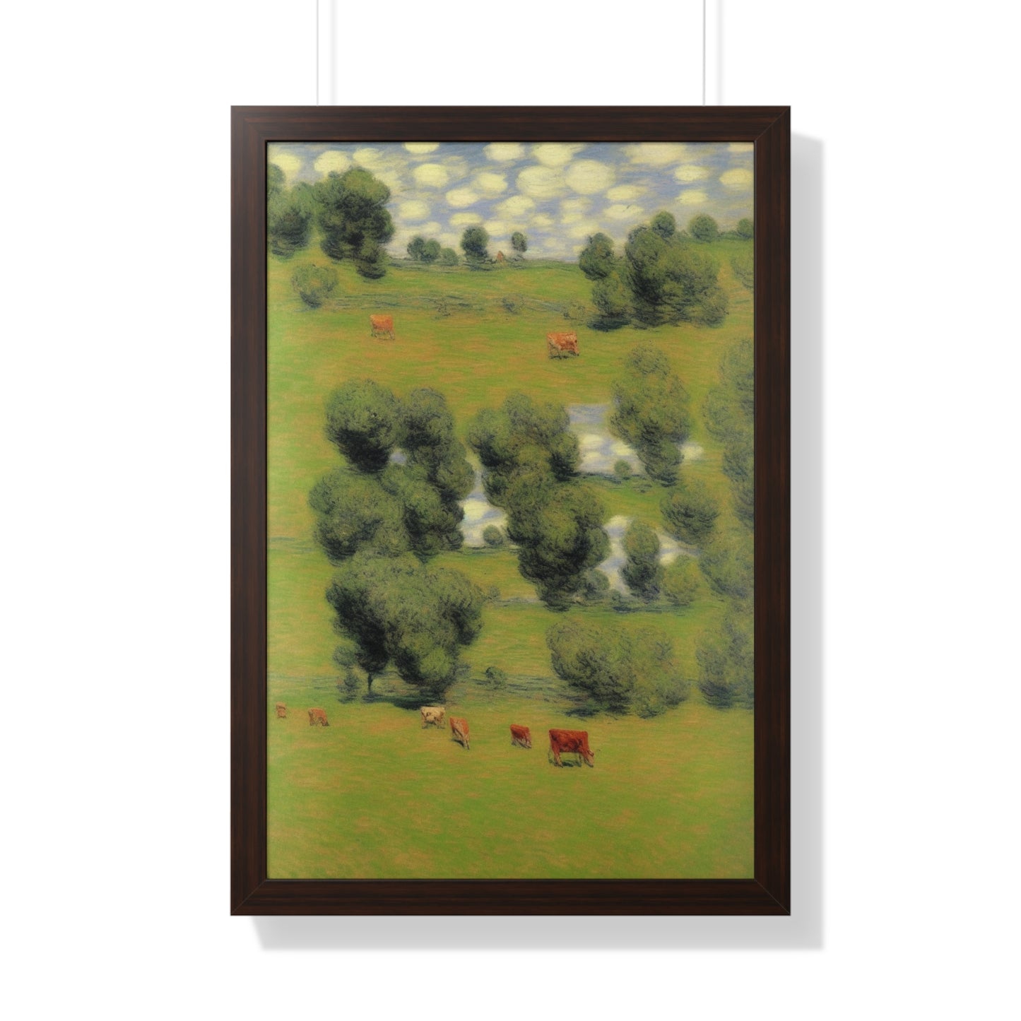 Cows Landscape Claude Monet Style