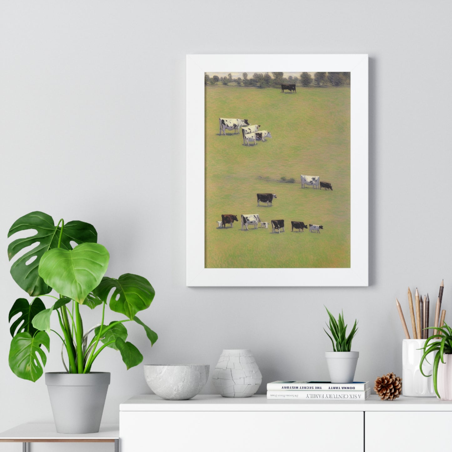 Cows In A Field Scene Claude Monet Style