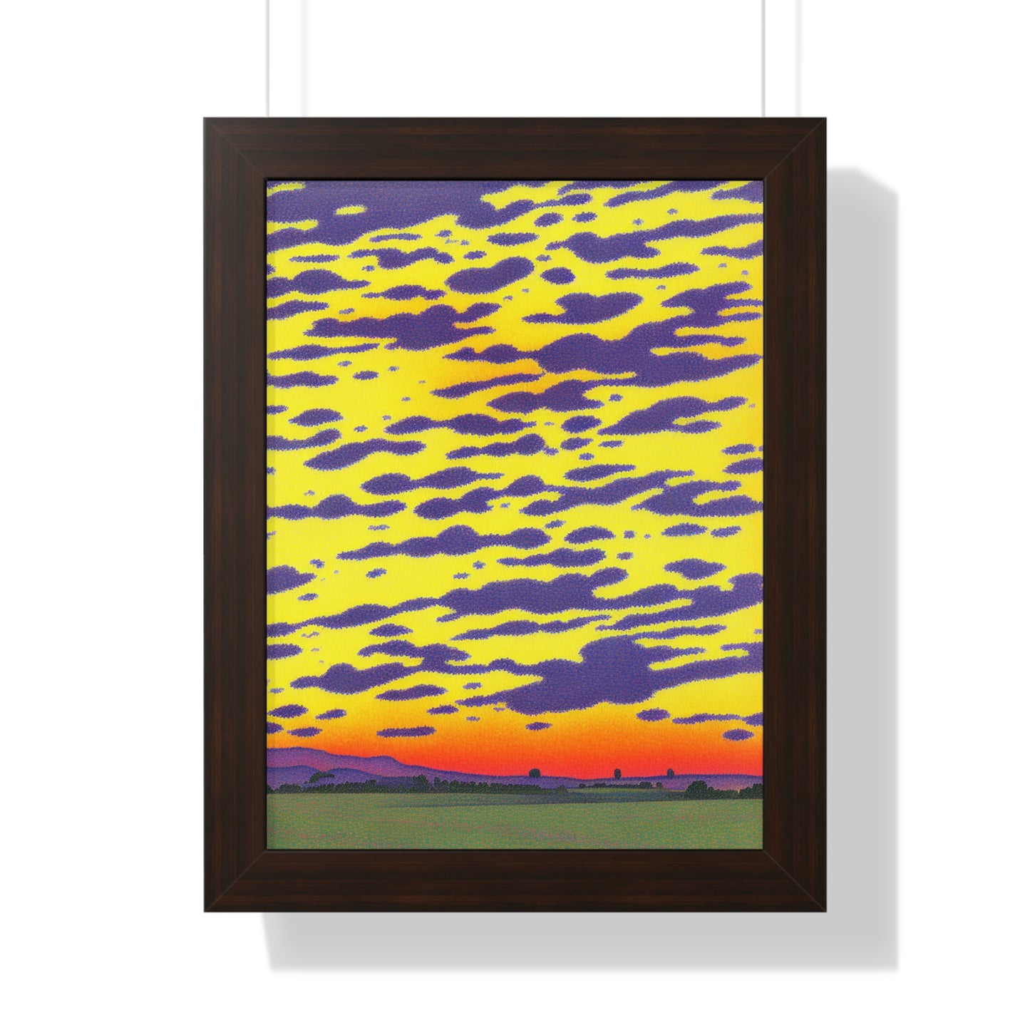 Sunset Grassland Scene Paul Signac Style