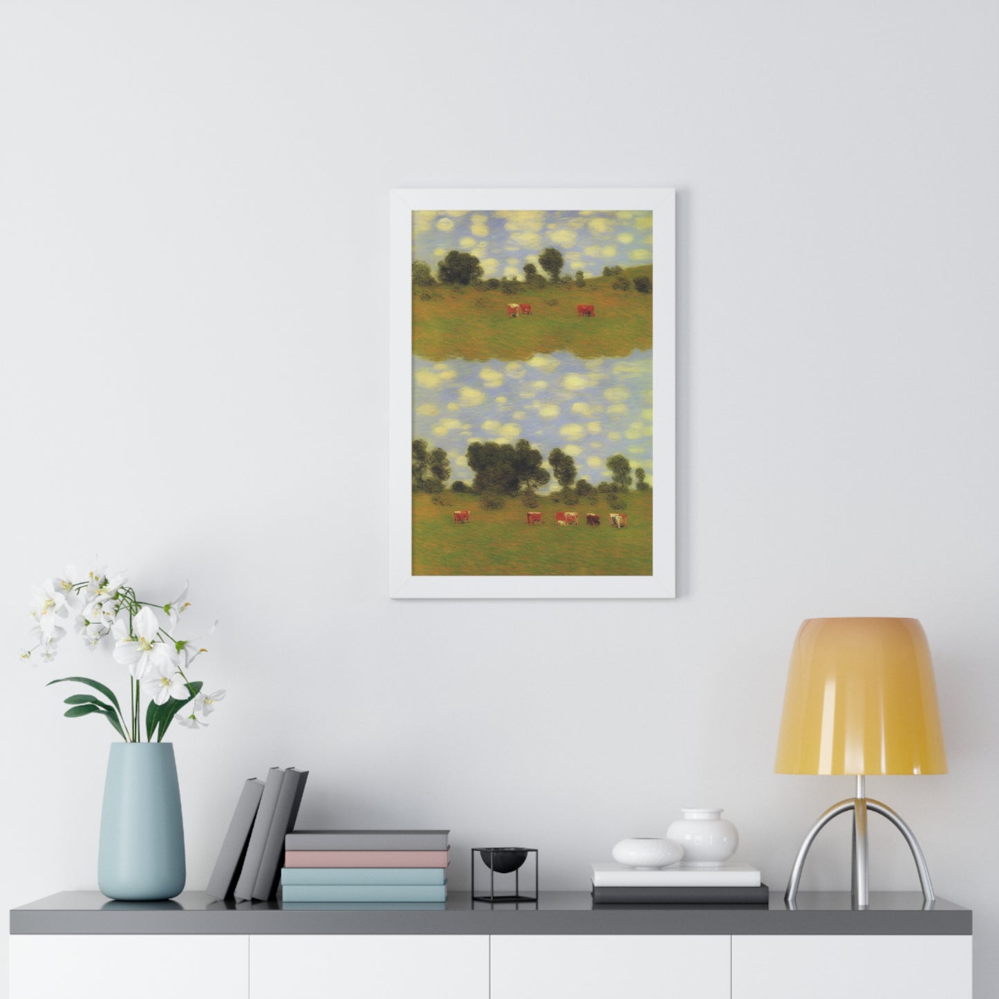 Cattle Landscape Claude Monet Style