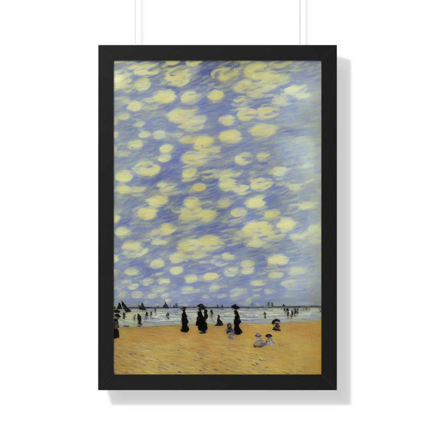 People On A Beach Scene Claude Monet Style