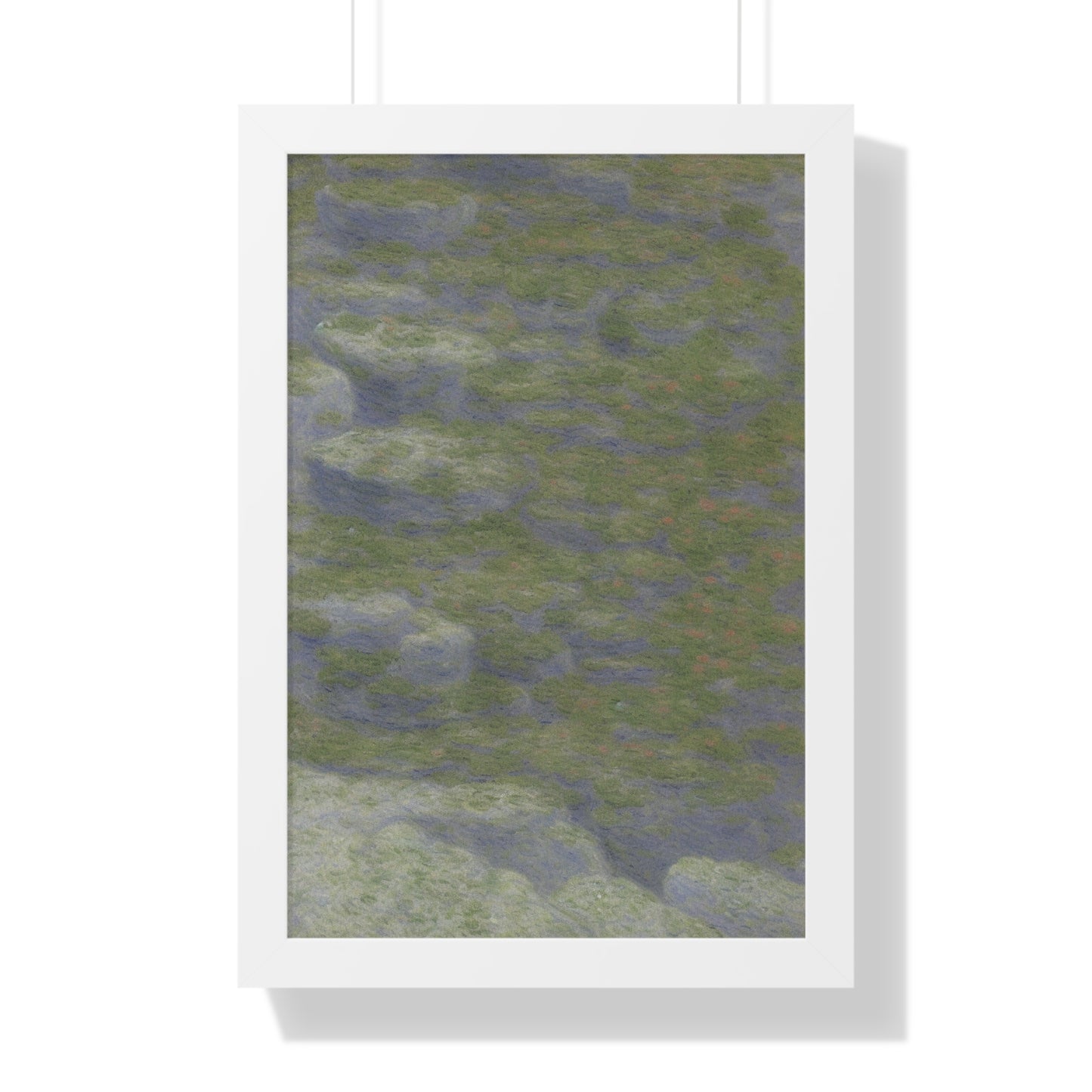 Lichen-Covered Rock Scene Claude Monet Style