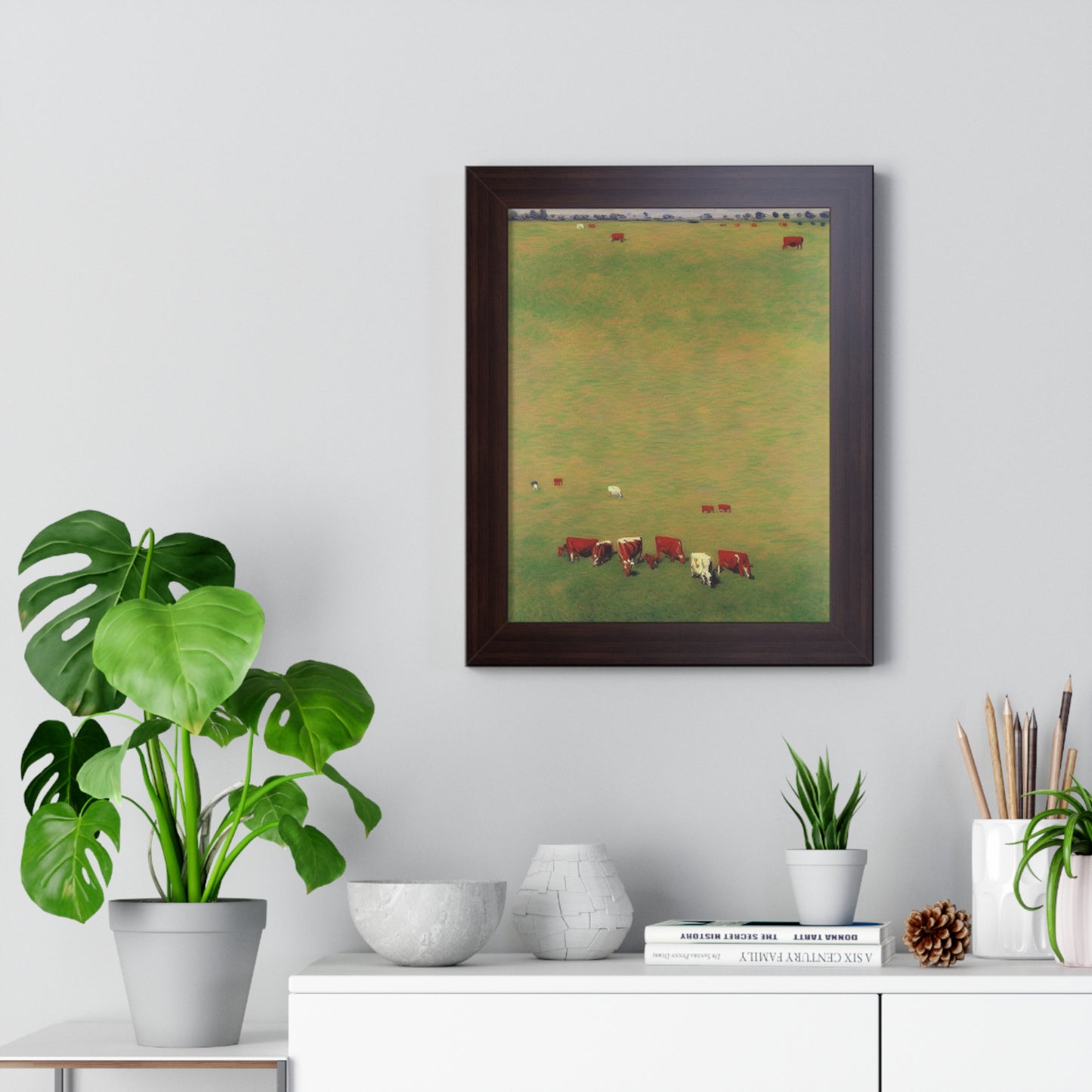 Cows In A Field Landscape Claude Monet Style