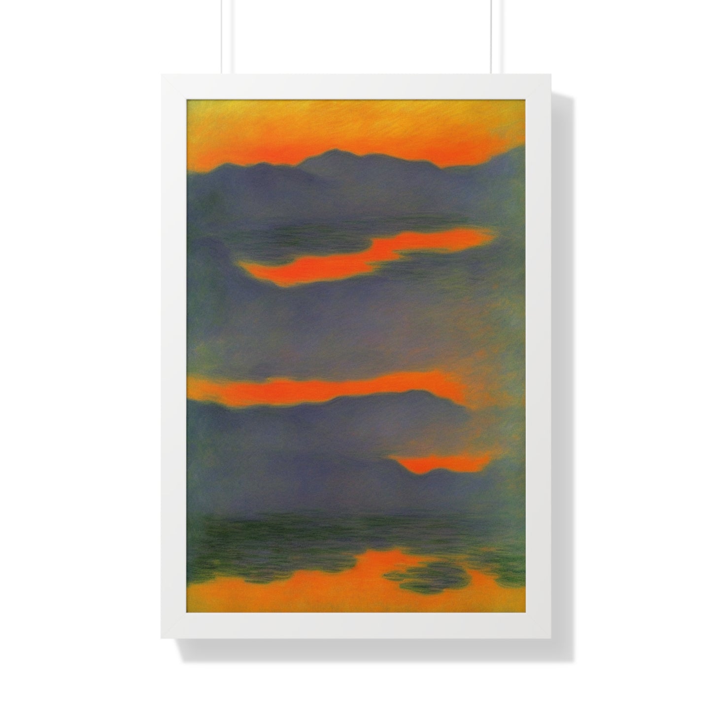 Sunset Mountains Landscape Claude Monet Style