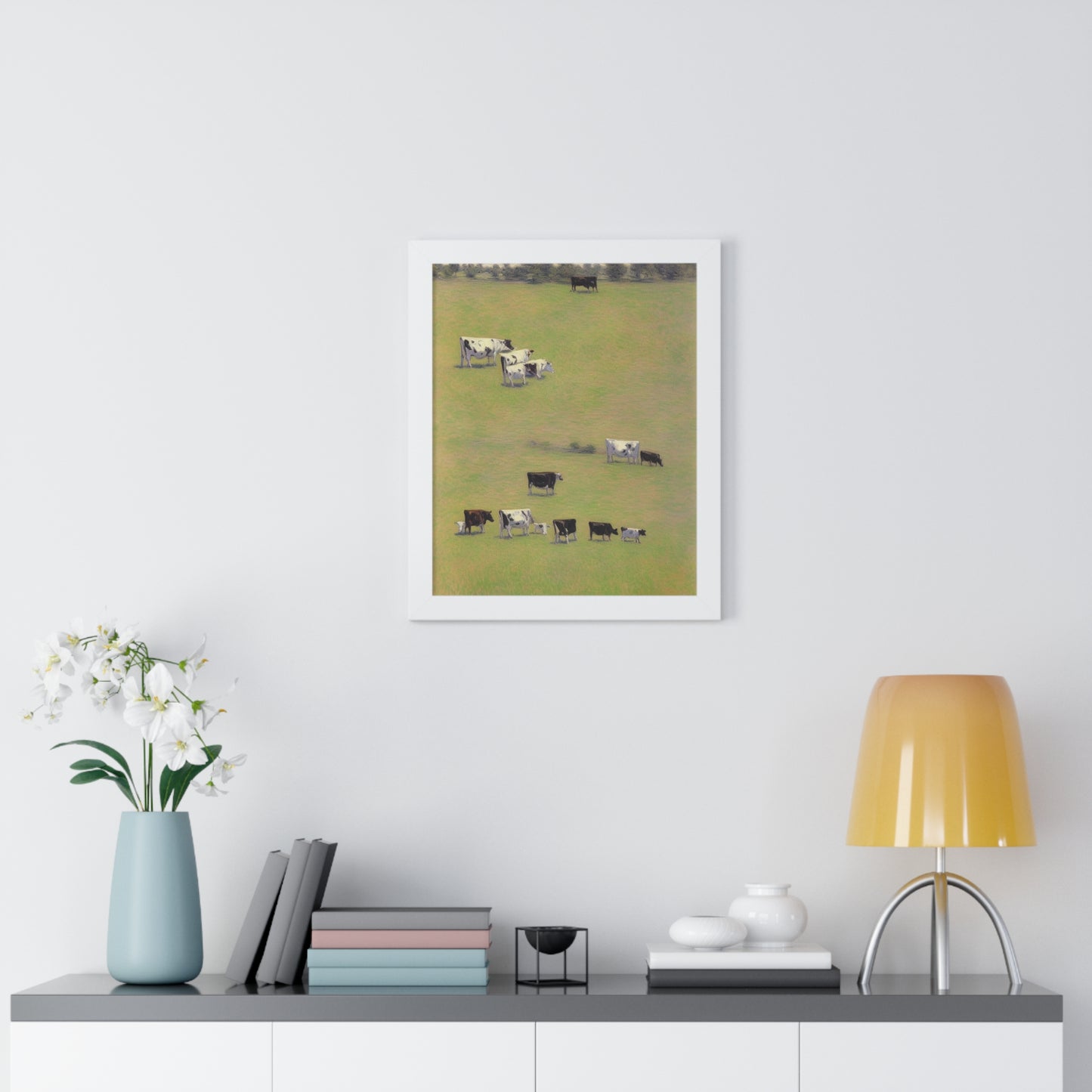 Cows In A Field Scene Claude Monet Style