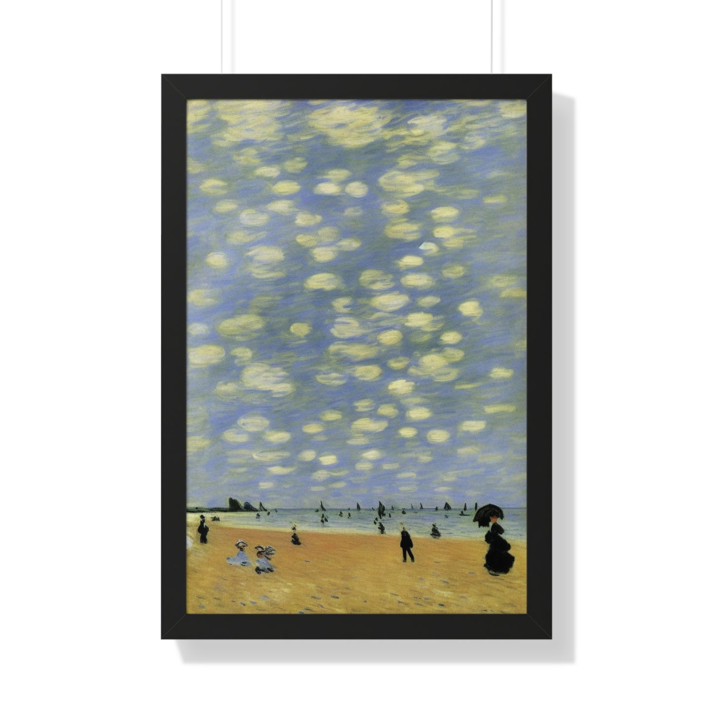 People On A Beach Landscape Claude Monet Style