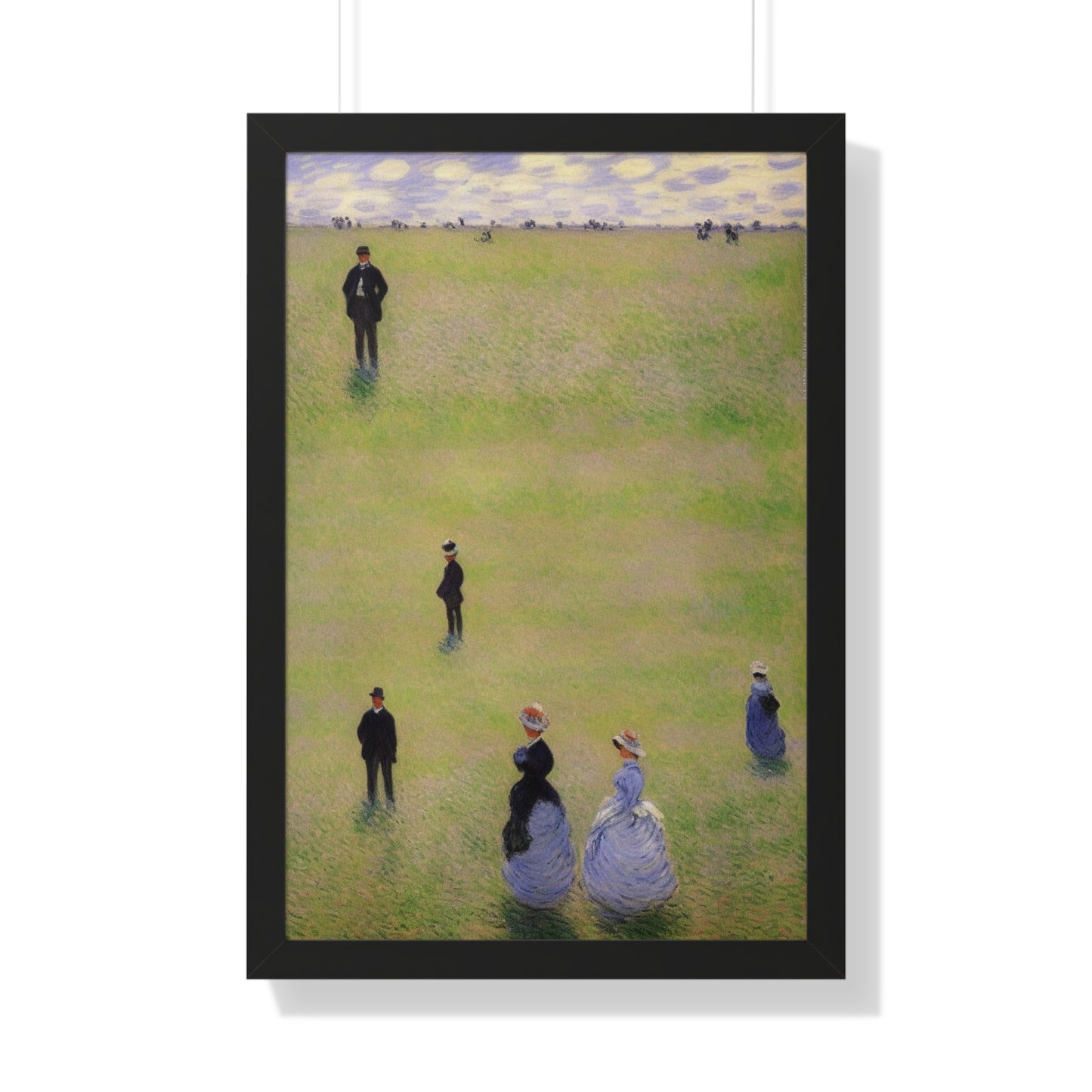 People In A Field Scene Claude Monet Style