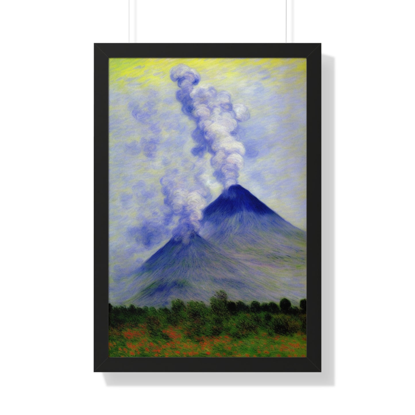 Volcano Landscape Claude Monet Style