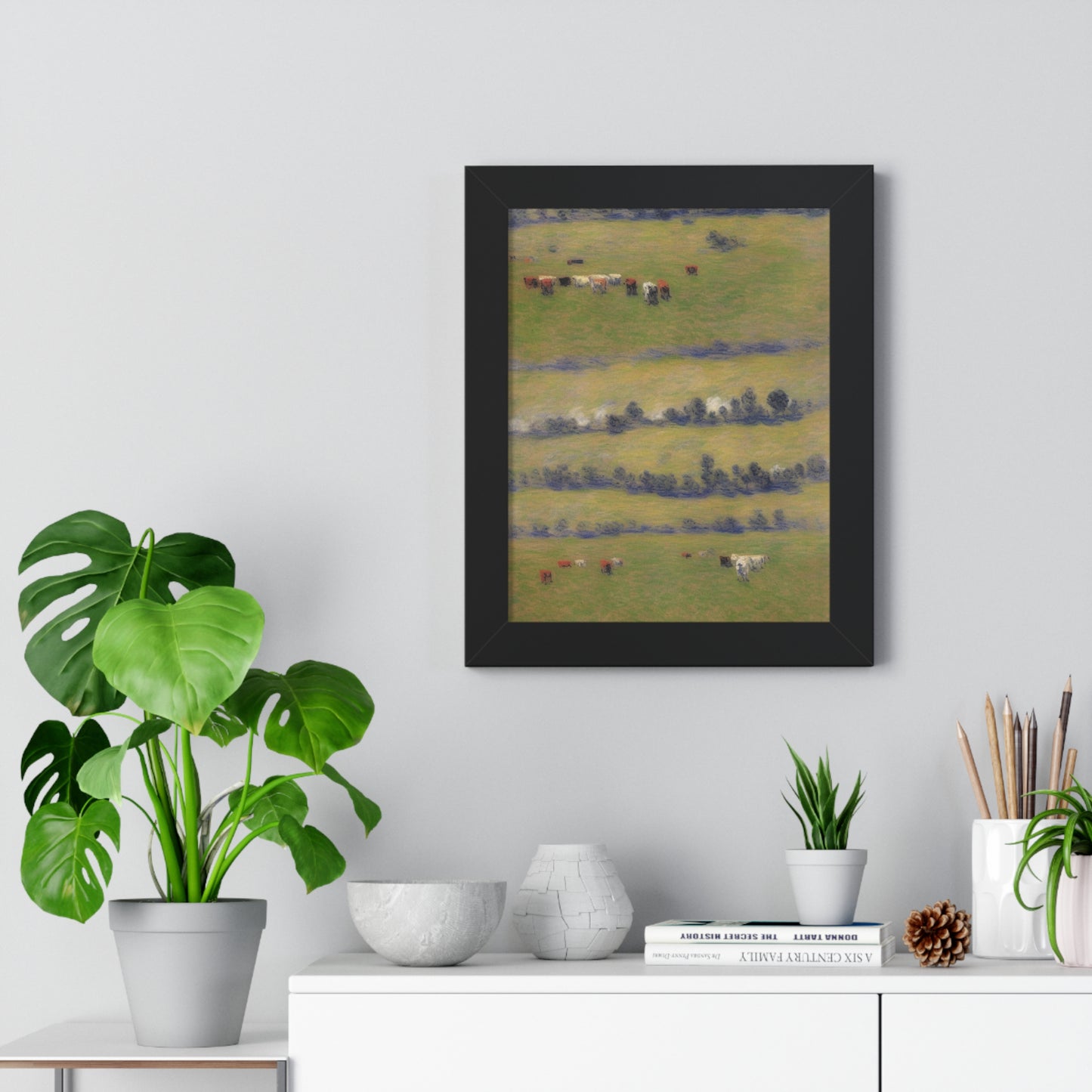 Cattle Landscape Claude Monet Style