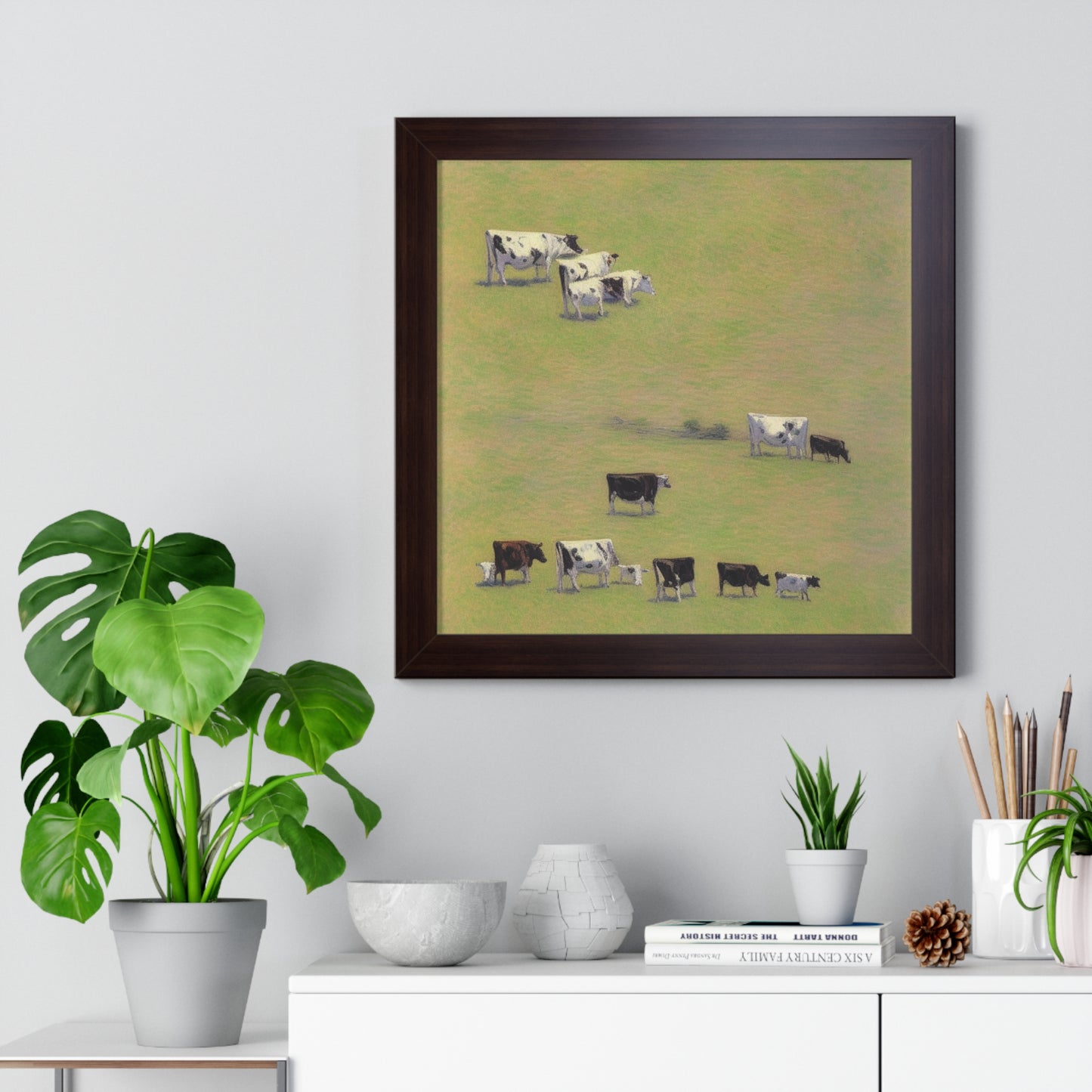 Cows In A Field Scene Claude Monet Style