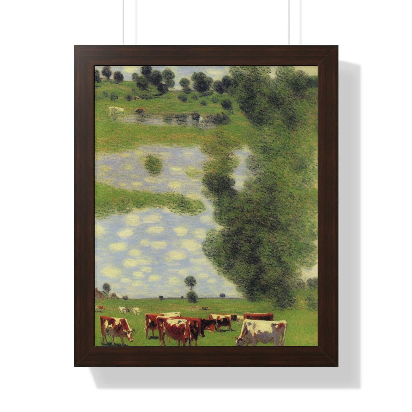 Cows Scene Claude Monet Style