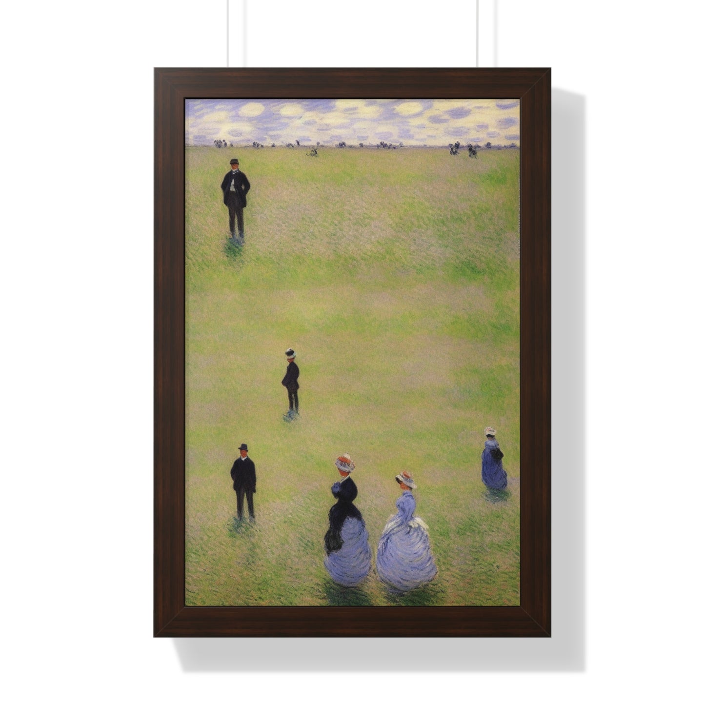 People In A Field Scene Claude Monet Style