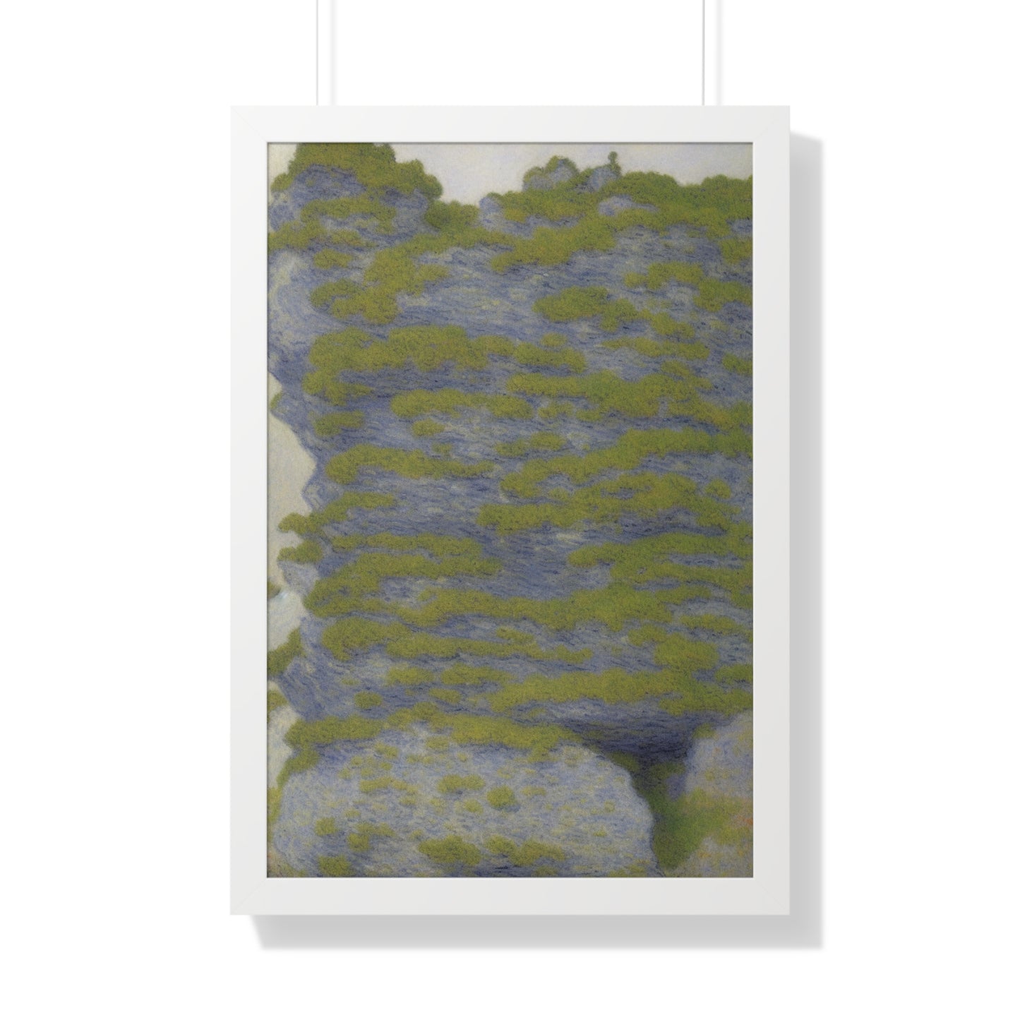 Lichen-Covered Rock Landscape Claude Monet Style