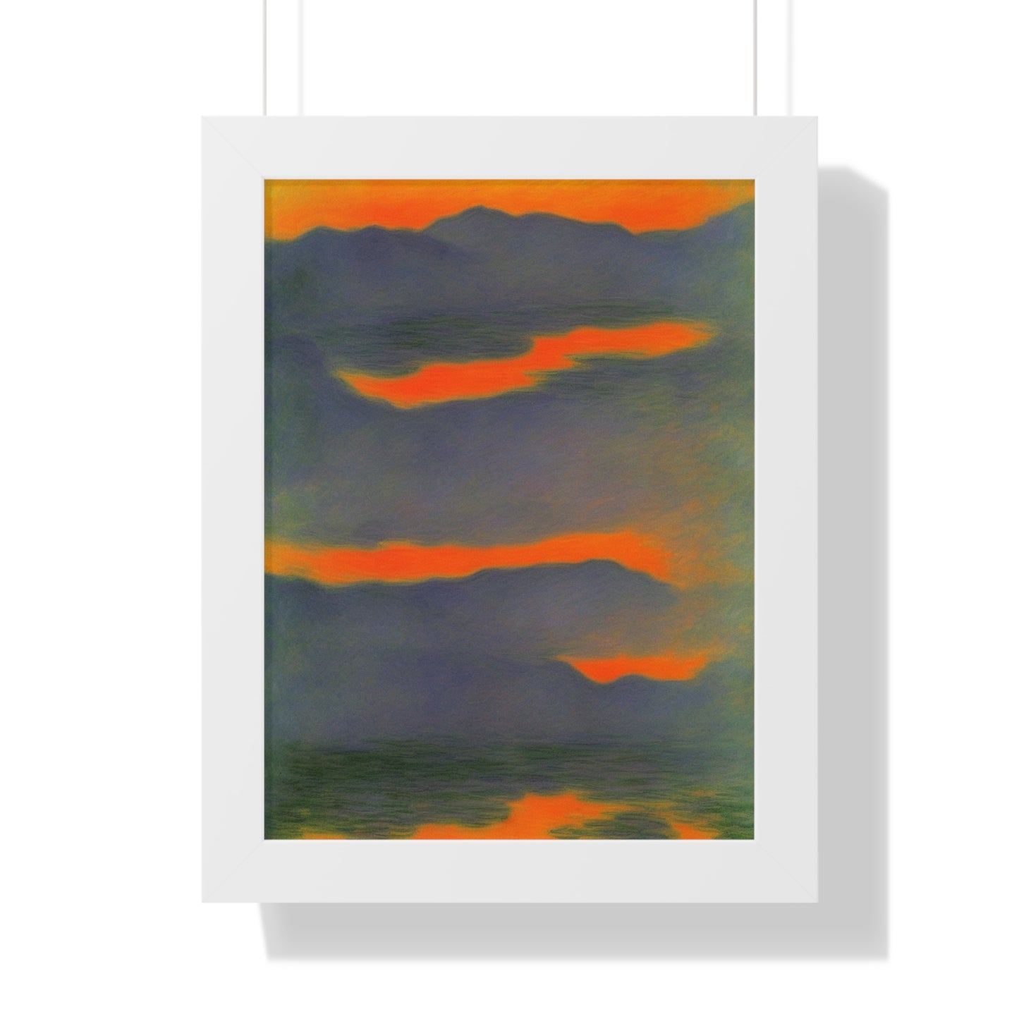 Sunset Mountains Landscape Claude Monet Style