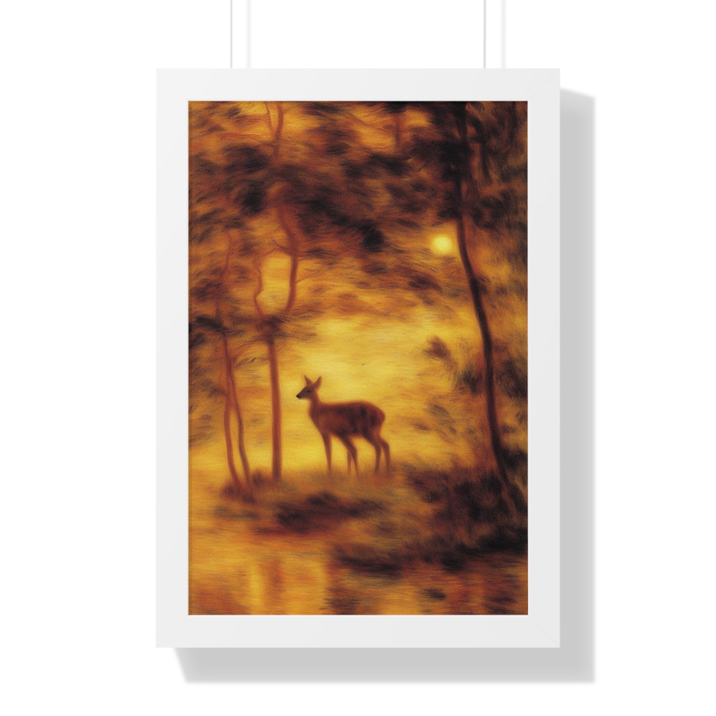 Deer At Sunrise Scene Pierre-Auguste Renoir Style