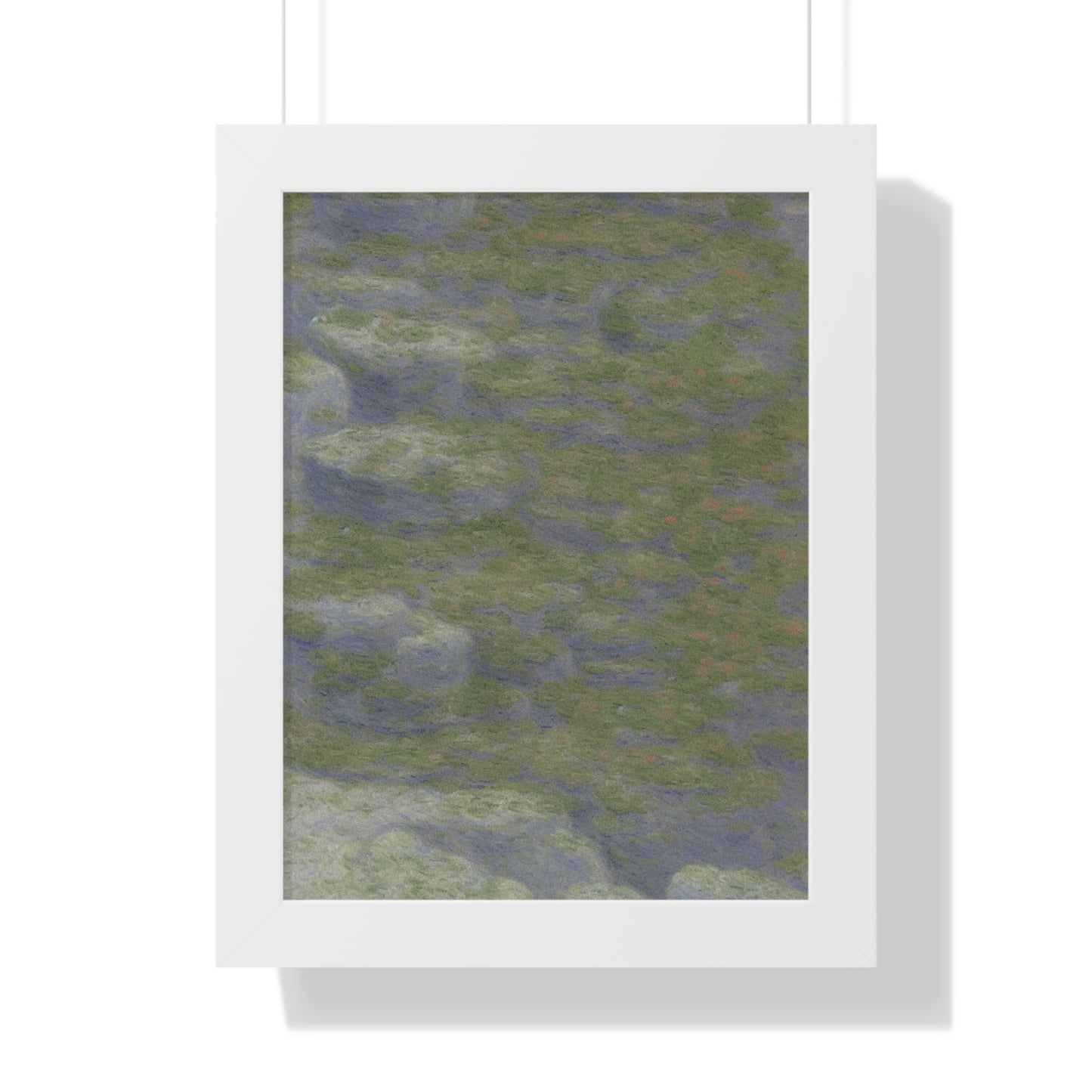 Lichen-Covered Rock Scene Claude Monet Style