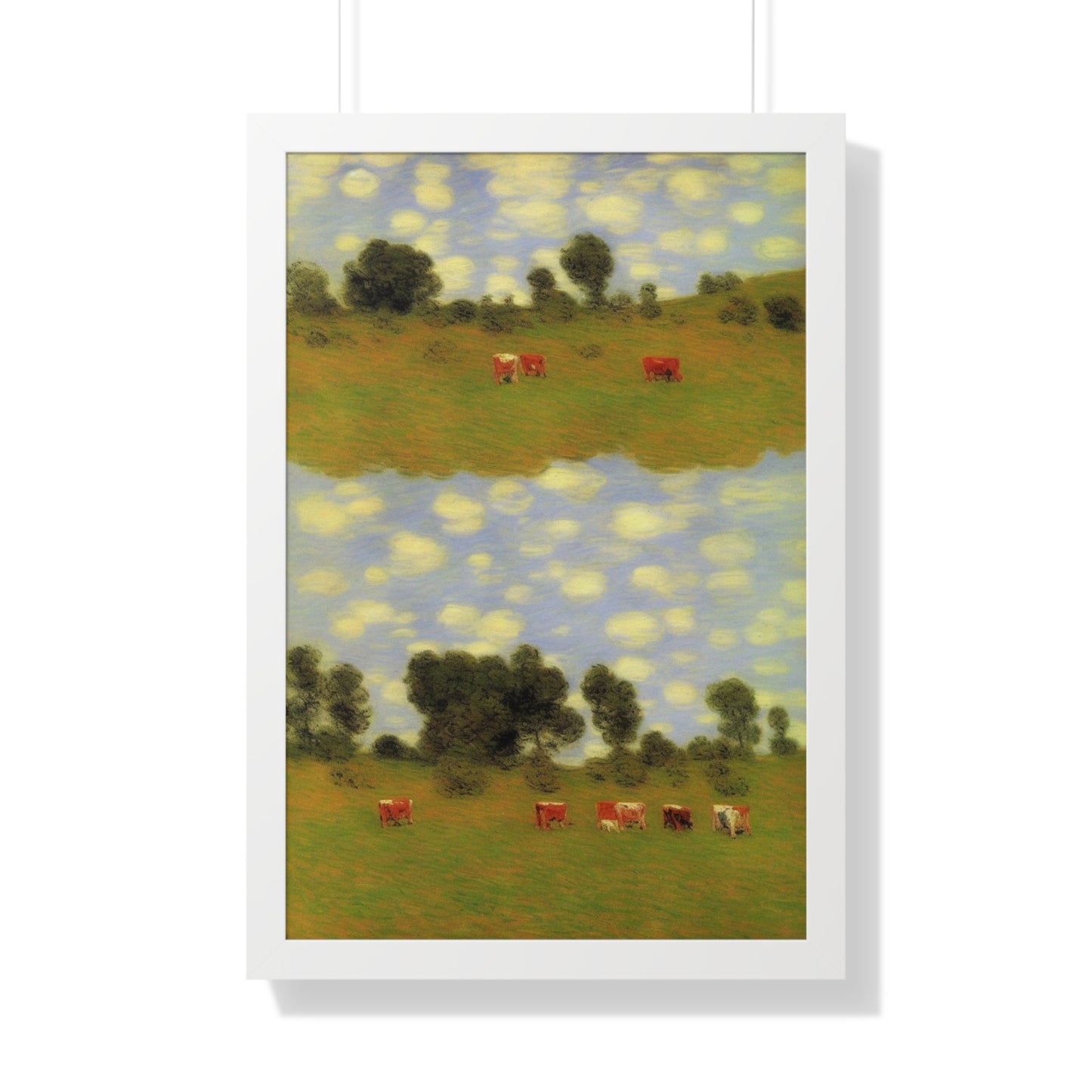 Cattle Landscape Claude Monet Style