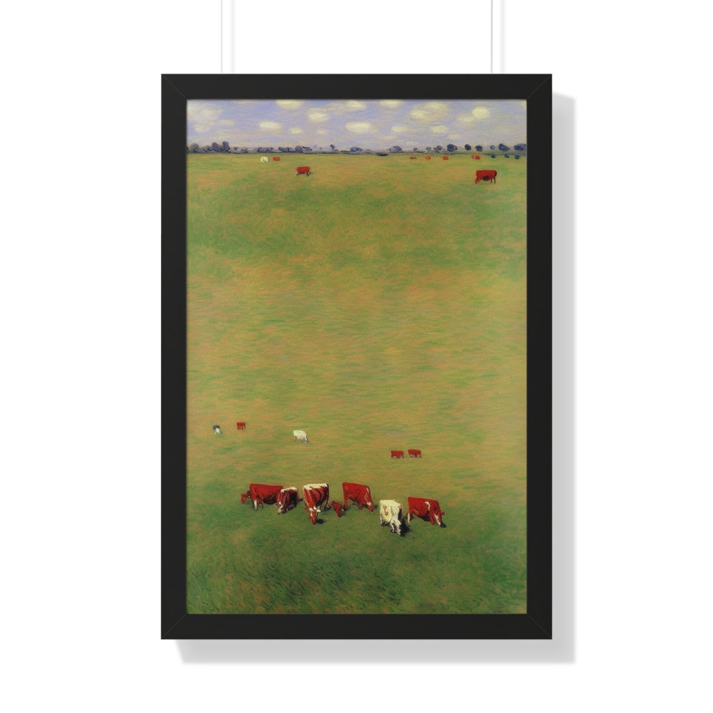 Cows In A Field Landscape Claude Monet Style