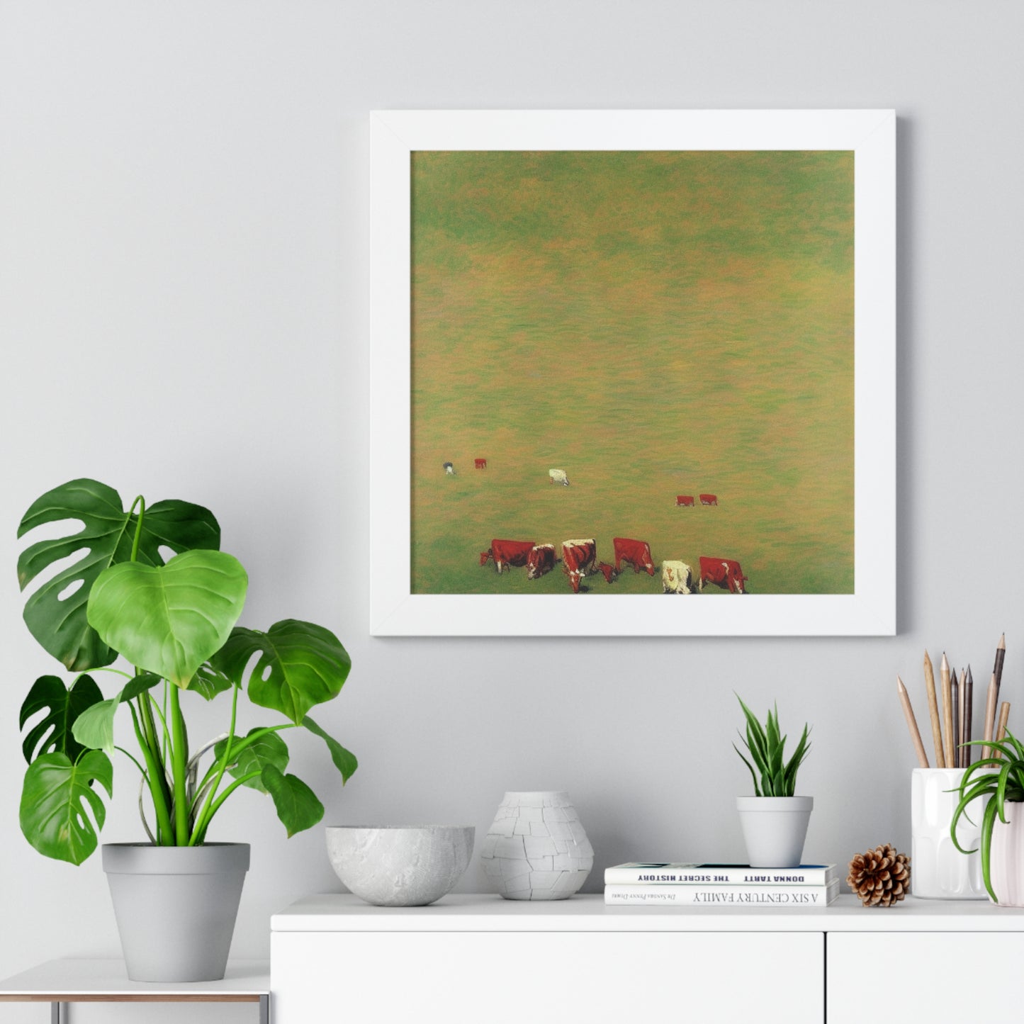 Cows In A Field Landscape Claude Monet Style