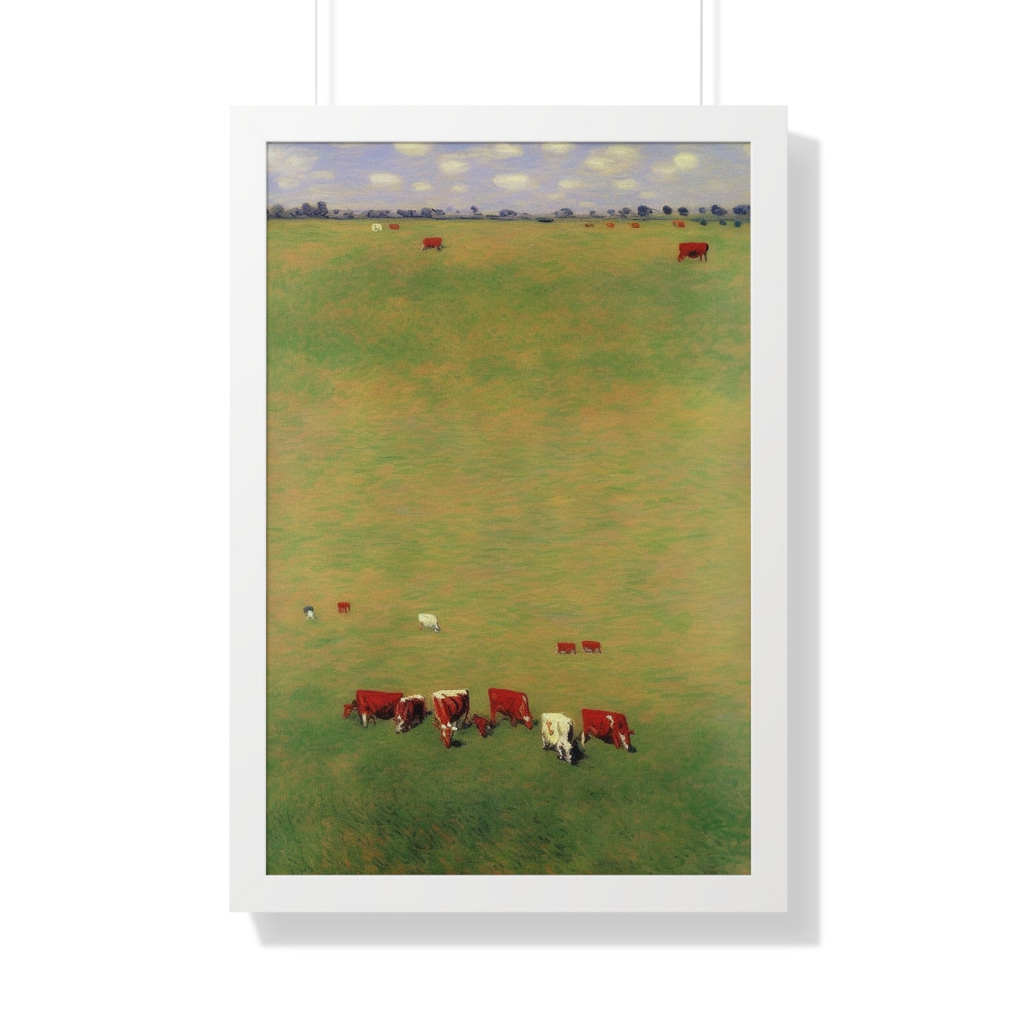 Cows In A Field Landscape Claude Monet Style