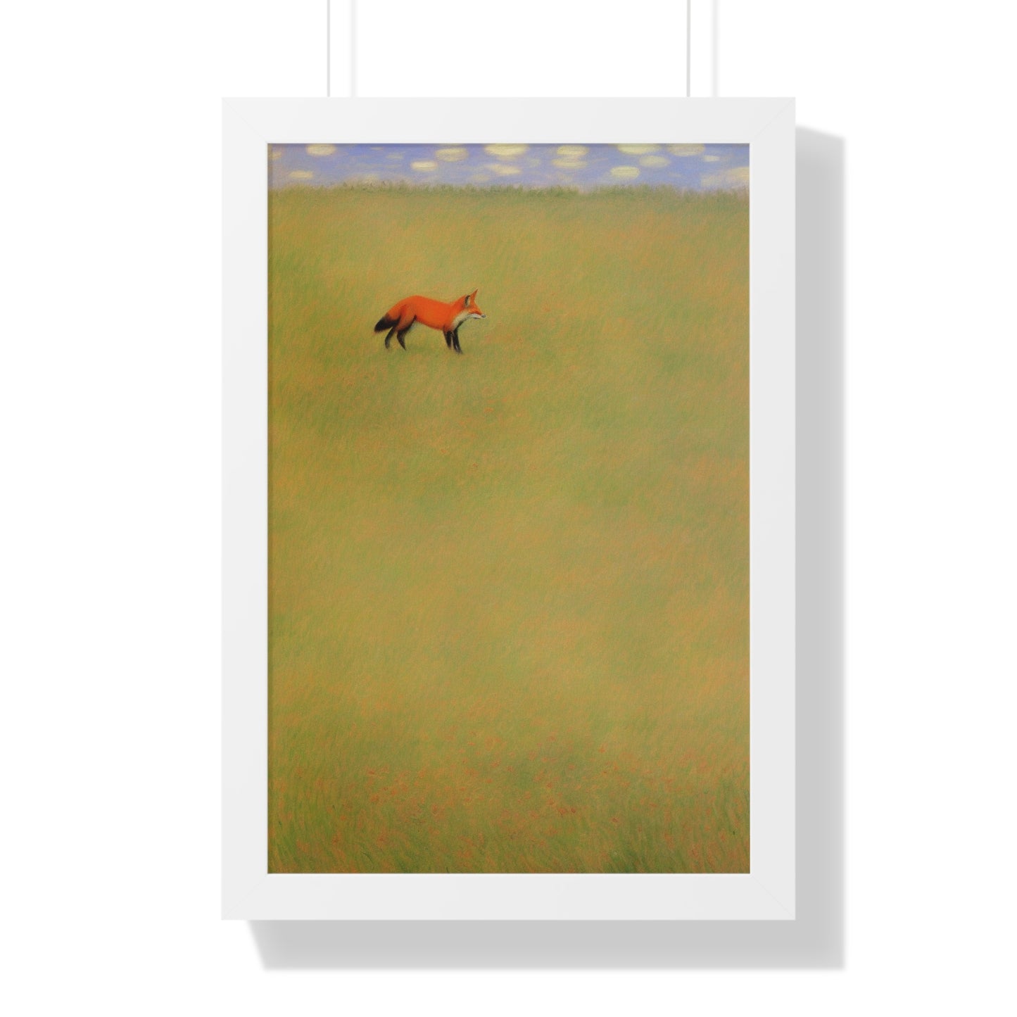 Fox In A Meadow Landscape Claude Monet Style