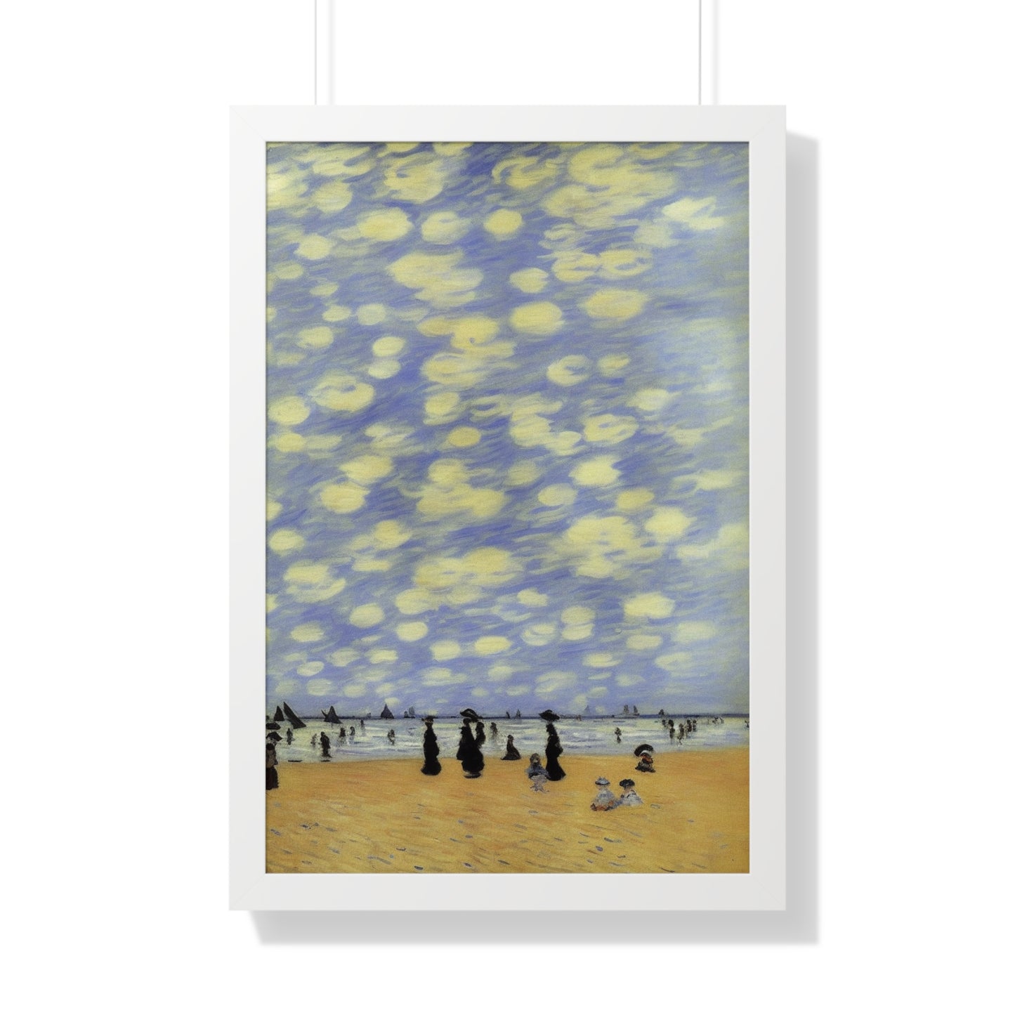 People On A Beach Scene Claude Monet Style