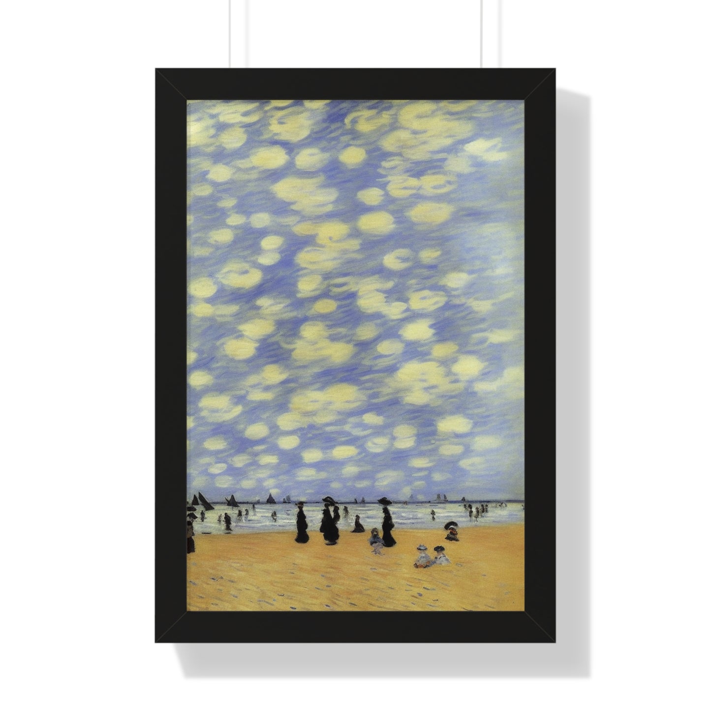 People On A Beach Scene Claude Monet Style