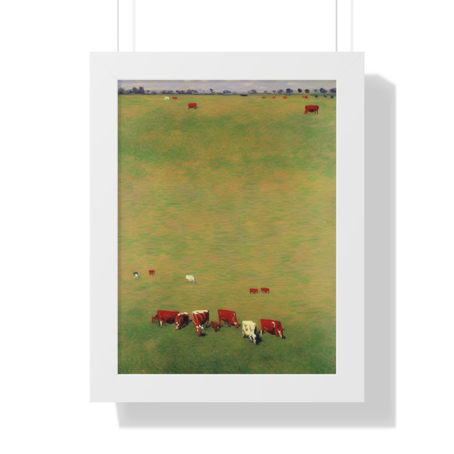 Cows In A Field Landscape Claude Monet Style