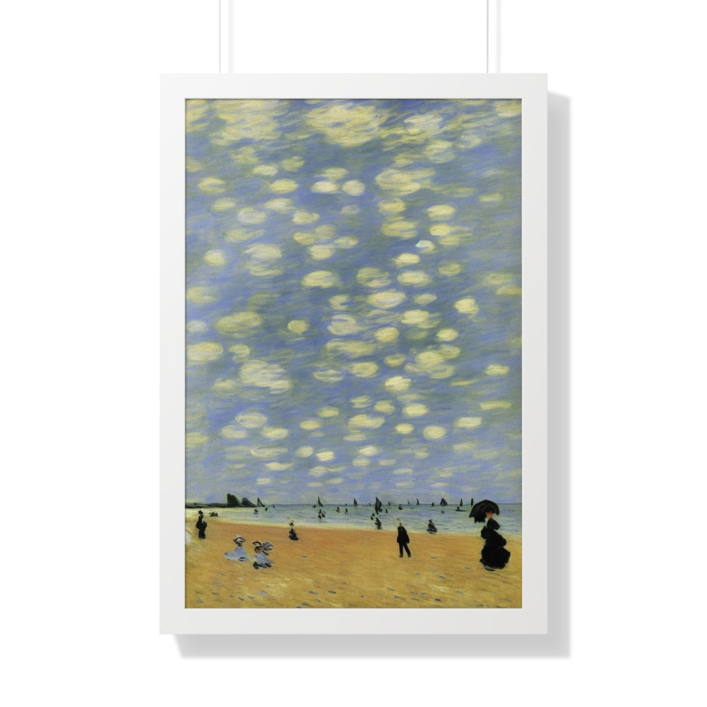 People On A Beach Landscape Claude Monet Style