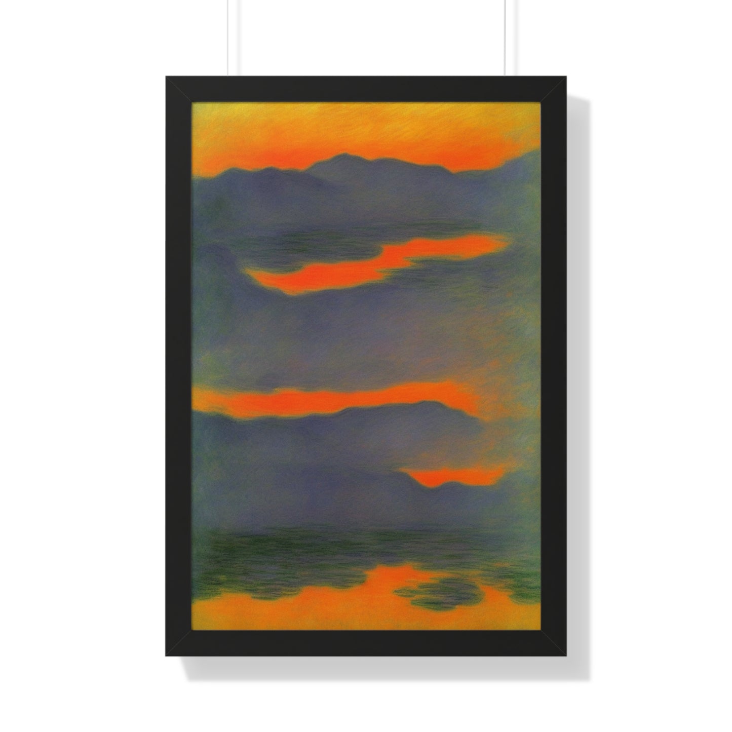 Sunset Mountains Landscape Claude Monet Style