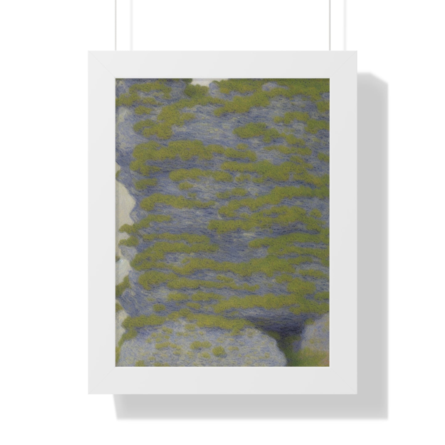 Lichen-Covered Rock Landscape Claude Monet Style