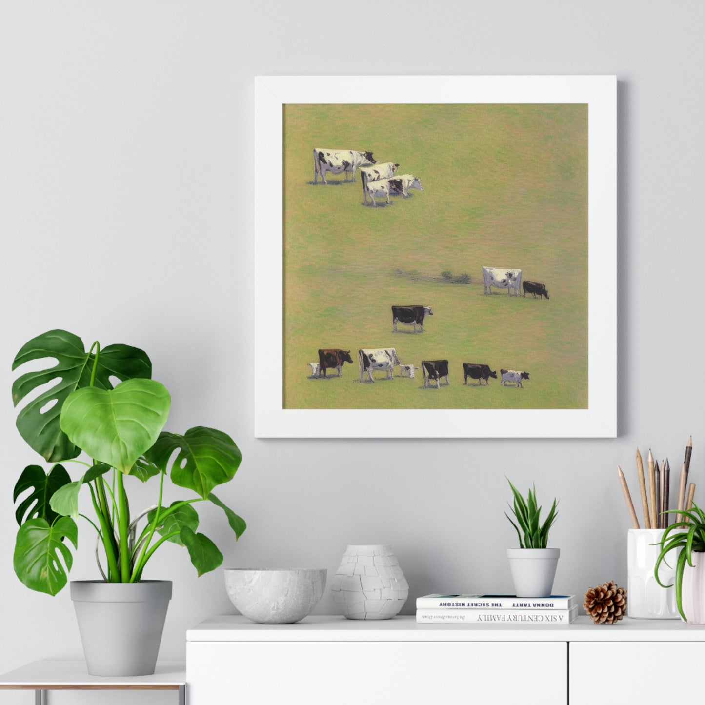 Cows In A Field Scene Claude Monet Style