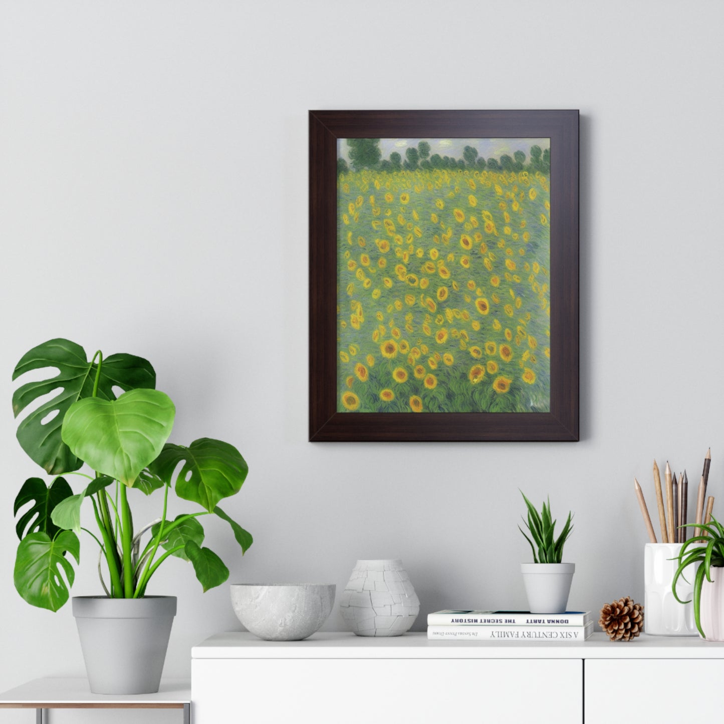 Sunflower Scene Claude Monet Style