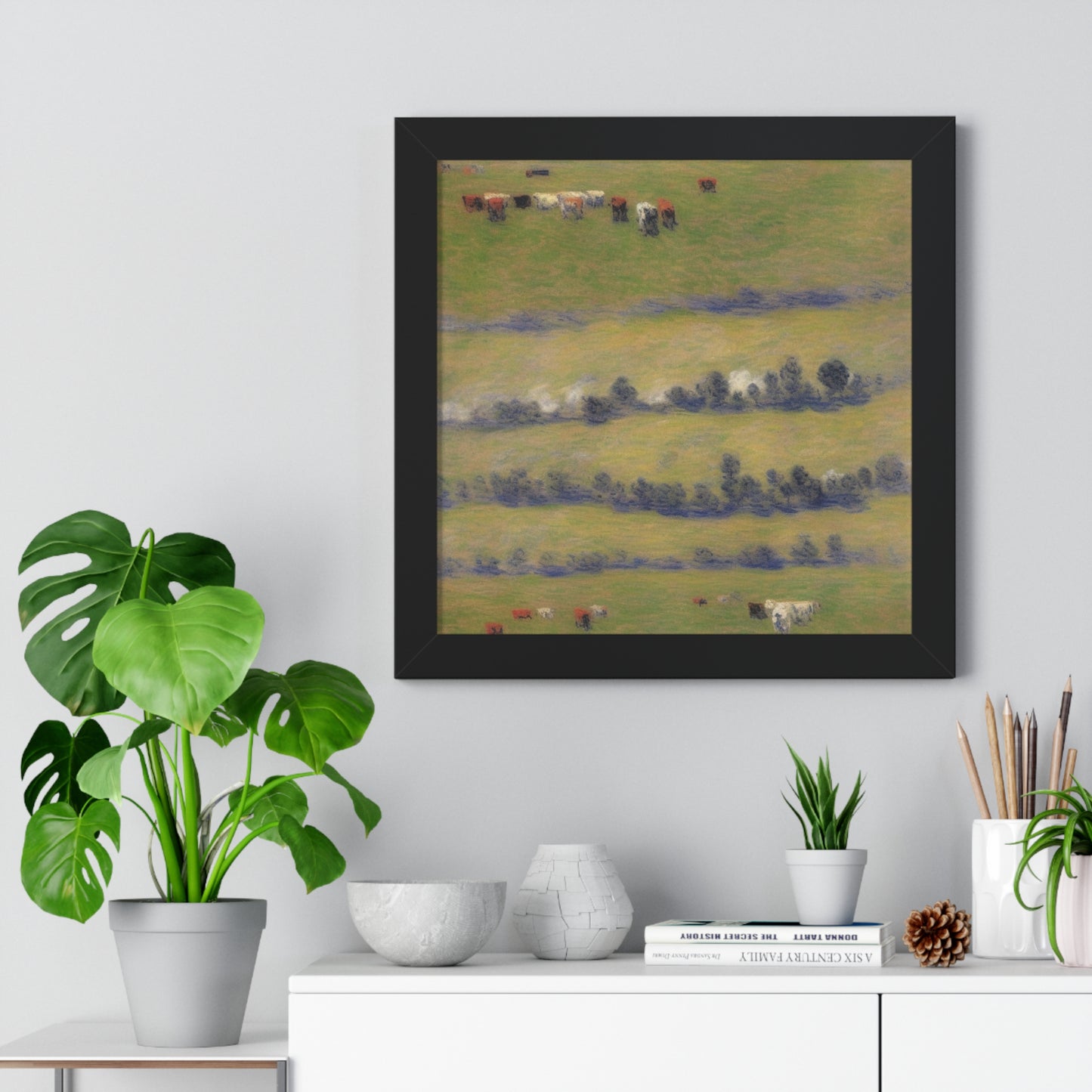 Cattle Landscape Claude Monet Style