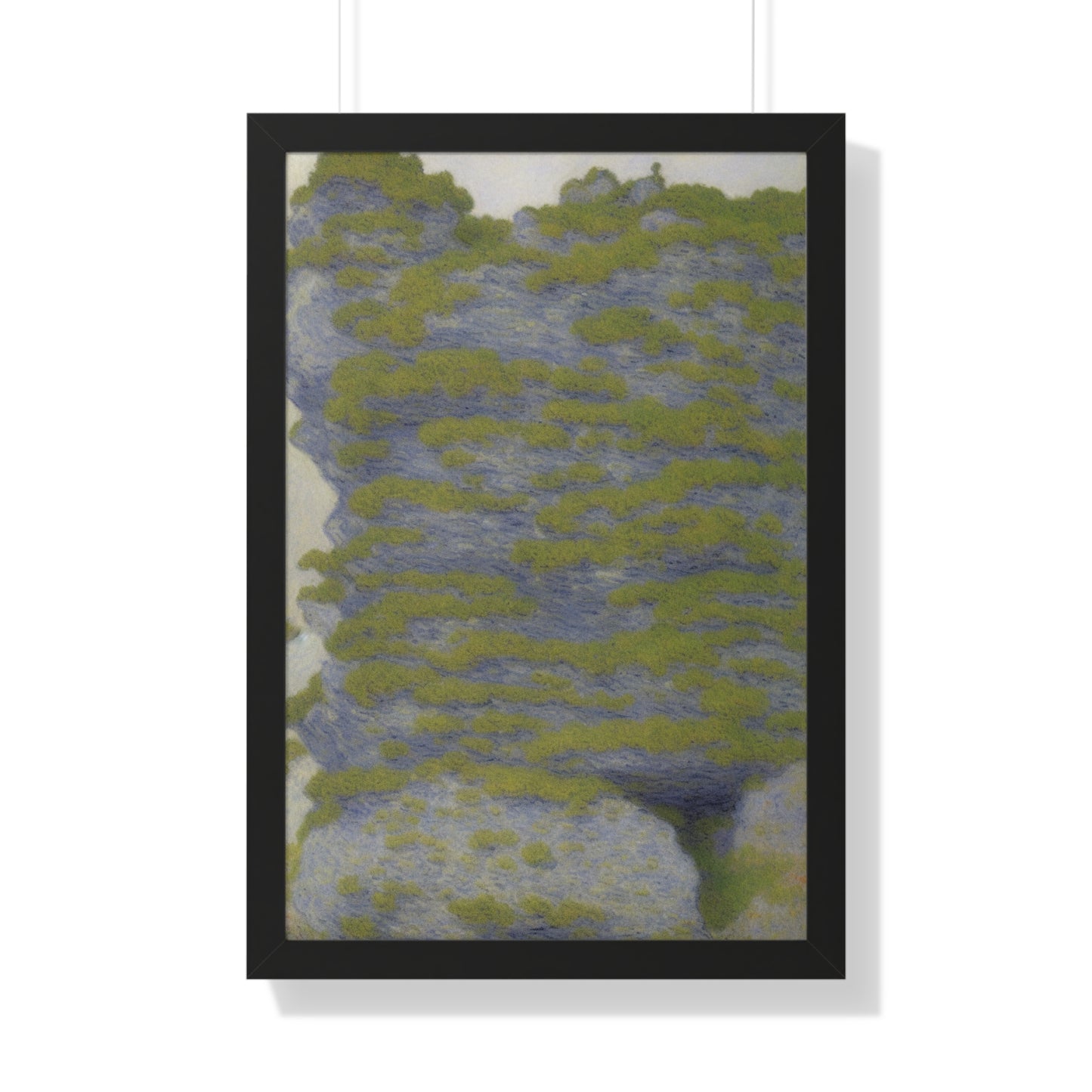 Lichen-Covered Rock Landscape Claude Monet Style