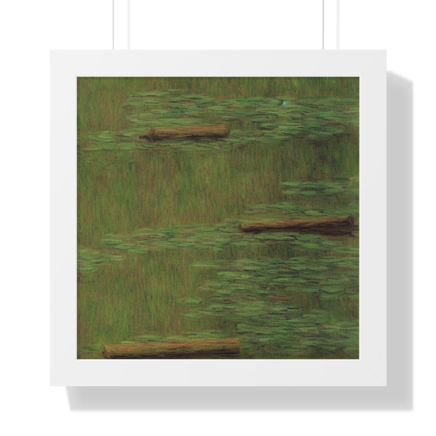 Moss-Covered Log Scene Claude Monet Style