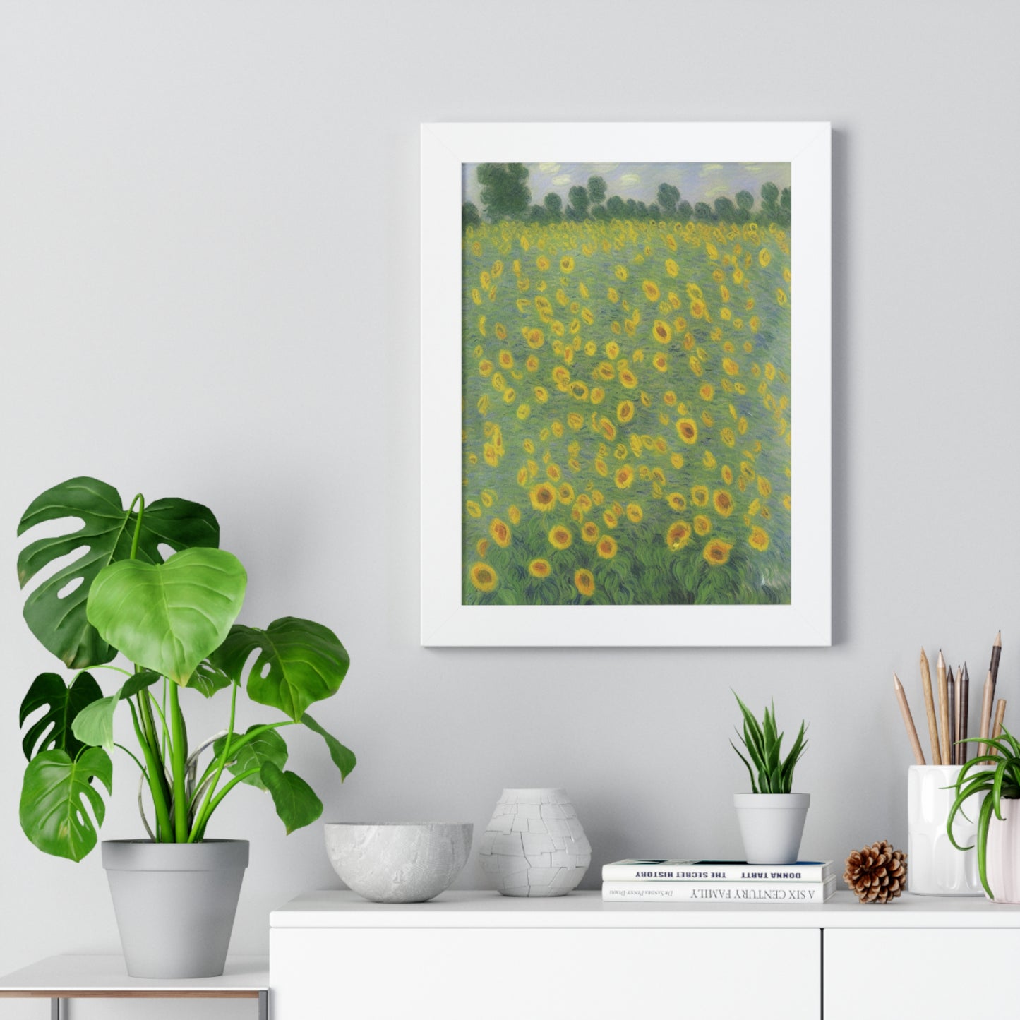 Sunflower Scene Claude Monet Style