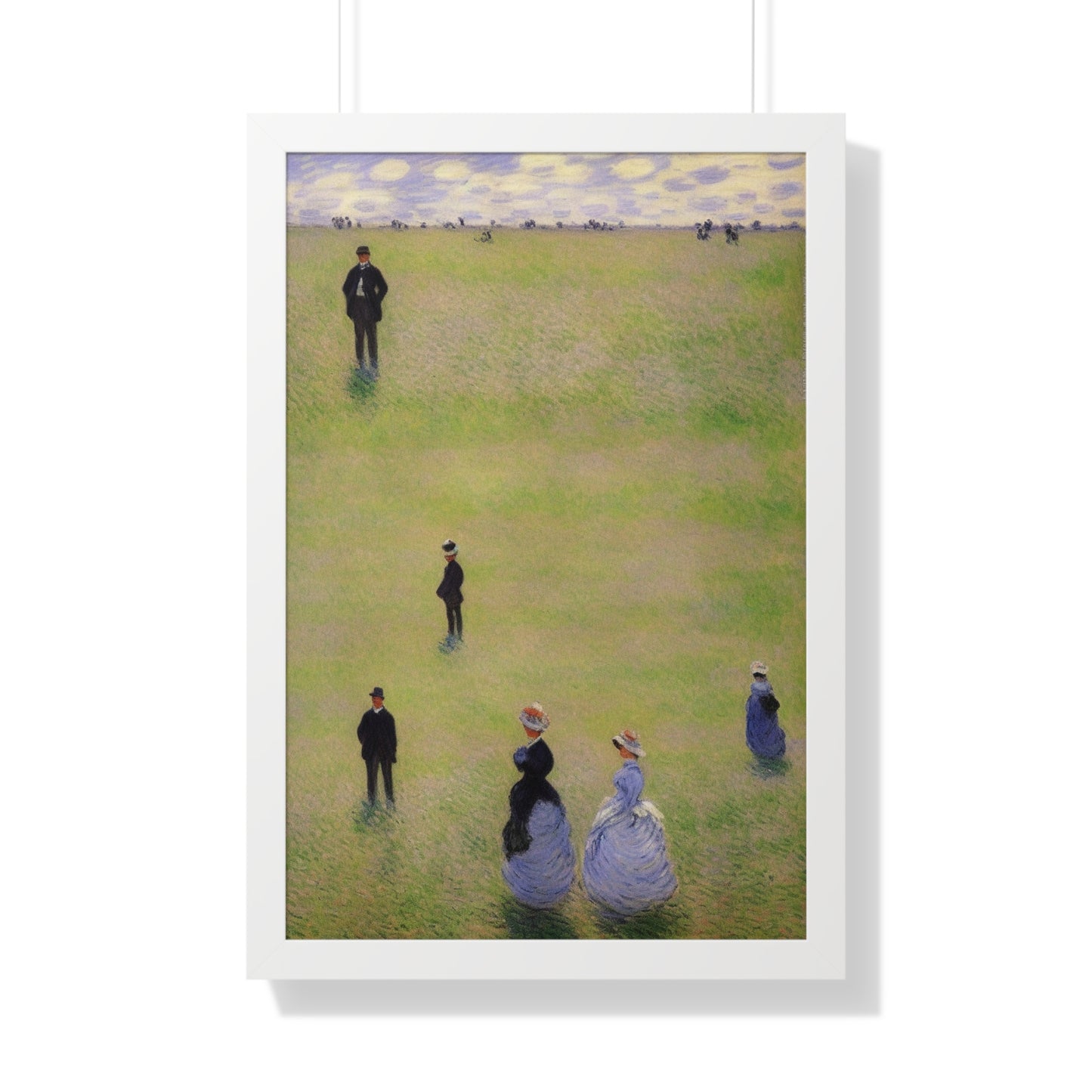 People In A Field Scene Claude Monet Style