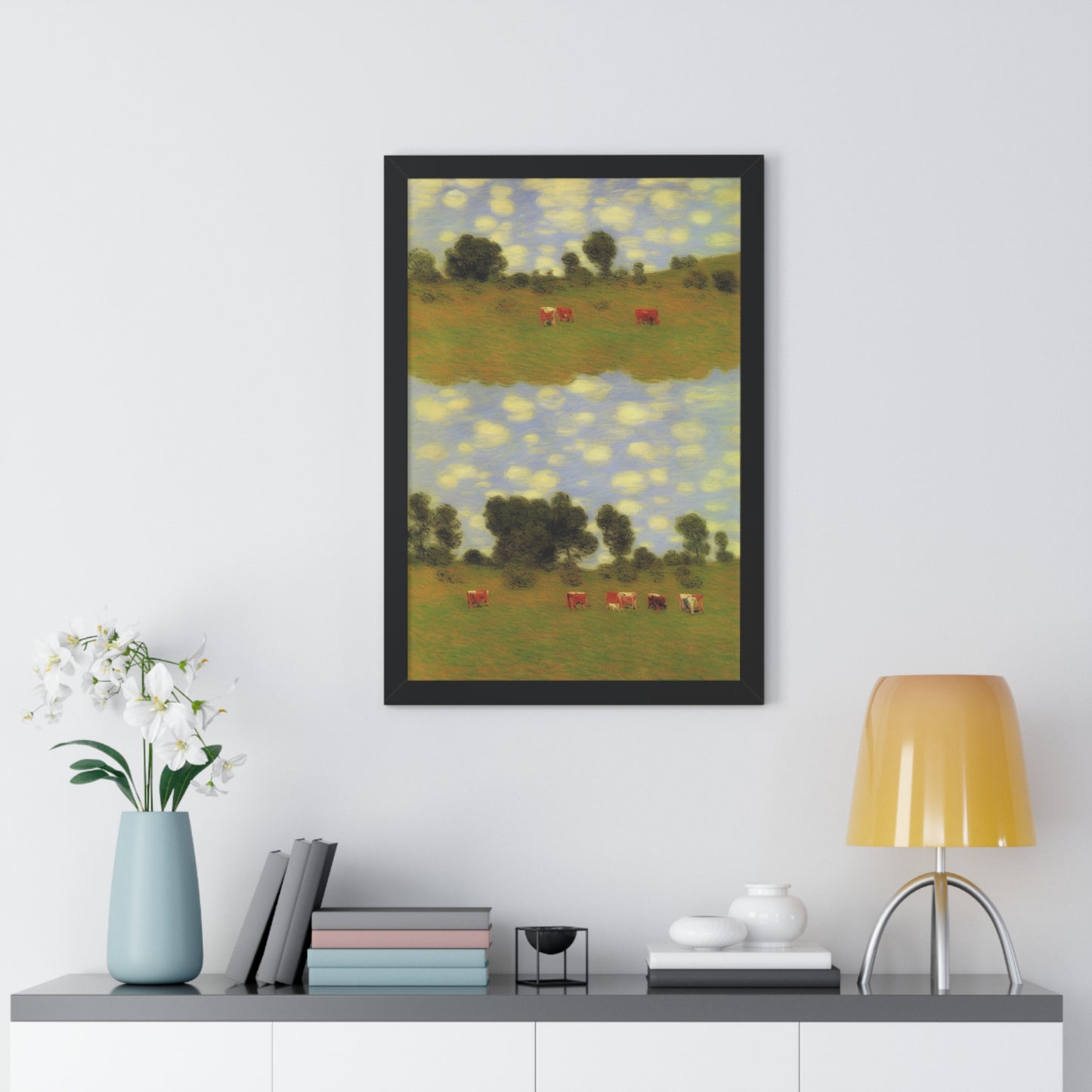 Cattle Landscape Claude Monet Style