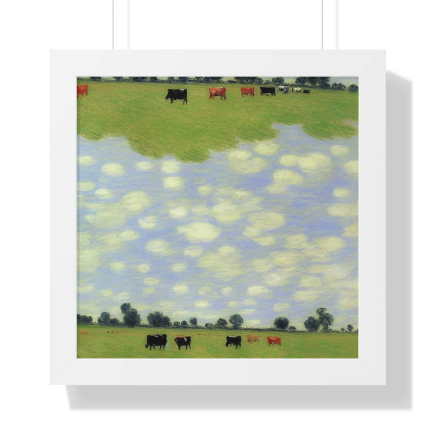 Cows In A Field Scene Claude Monet Style