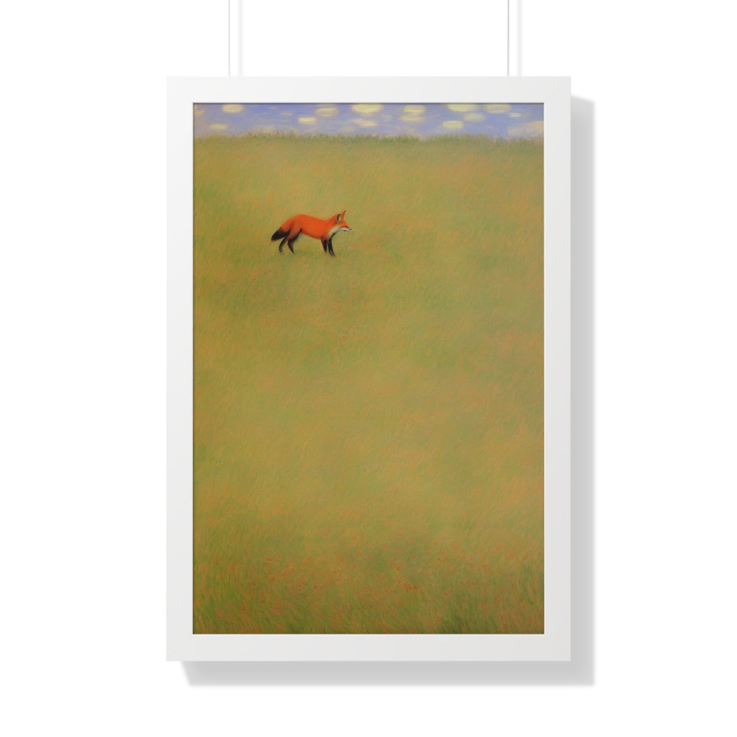 Fox In A Meadow Landscape Claude Monet Style