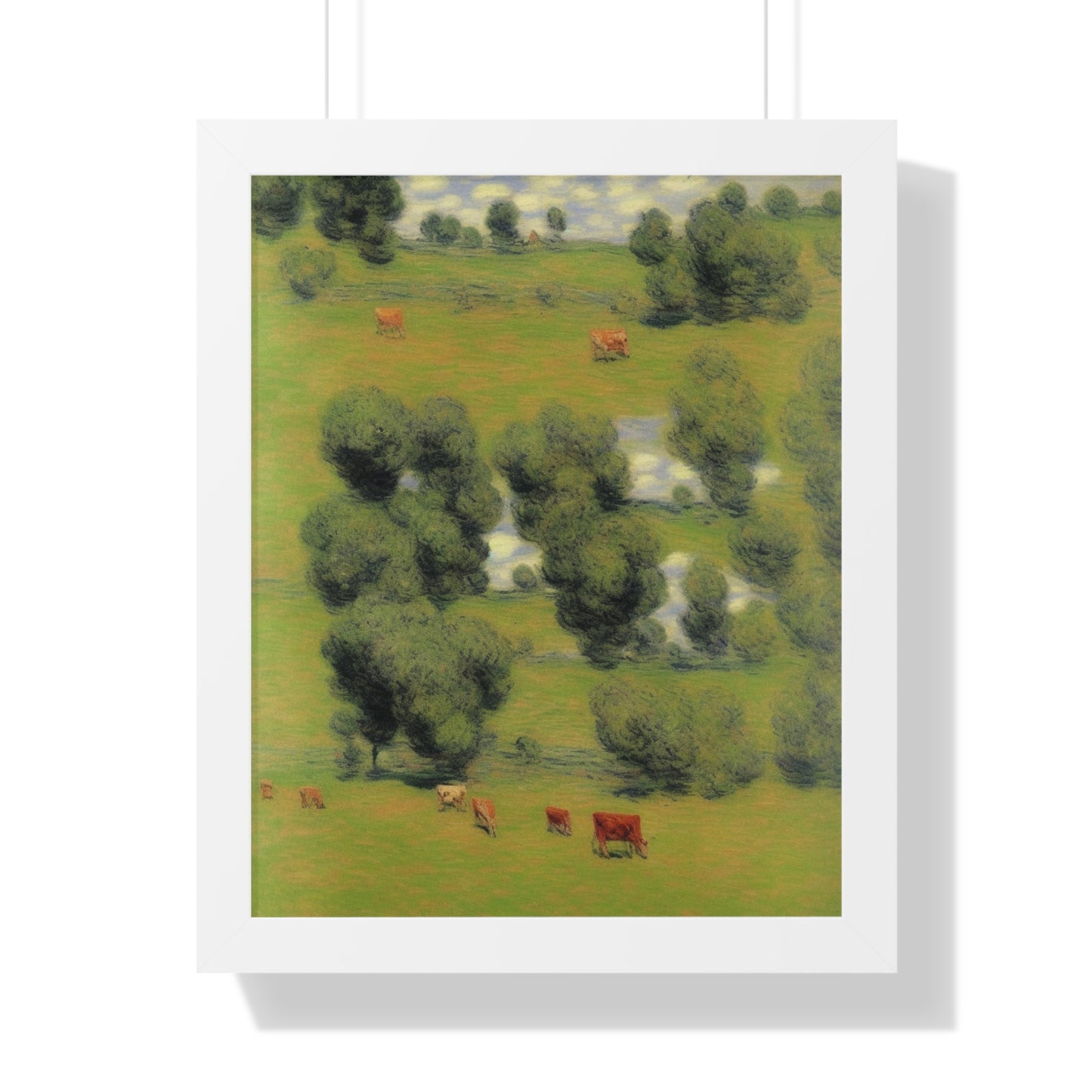 Cows Landscape Claude Monet Style