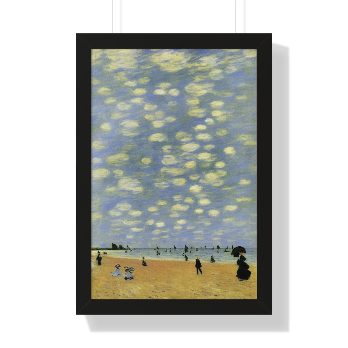 People On A Beach Landscape Claude Monet Style